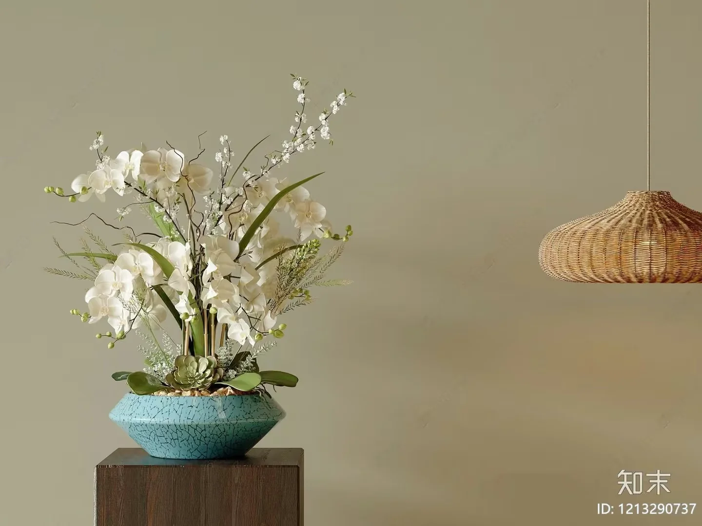 A Wicker Light Fixture 3D Model – 21371 – VRAY Render
