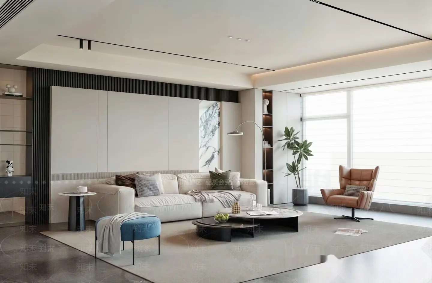 Modern Living Room 3D Model – 1991 – VRAY Render