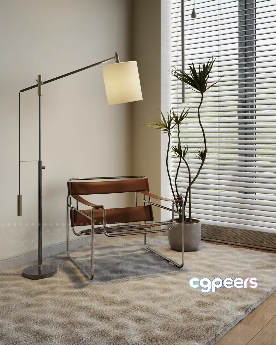 Modern Living Room 3D Model – 1029 – VRAY Render