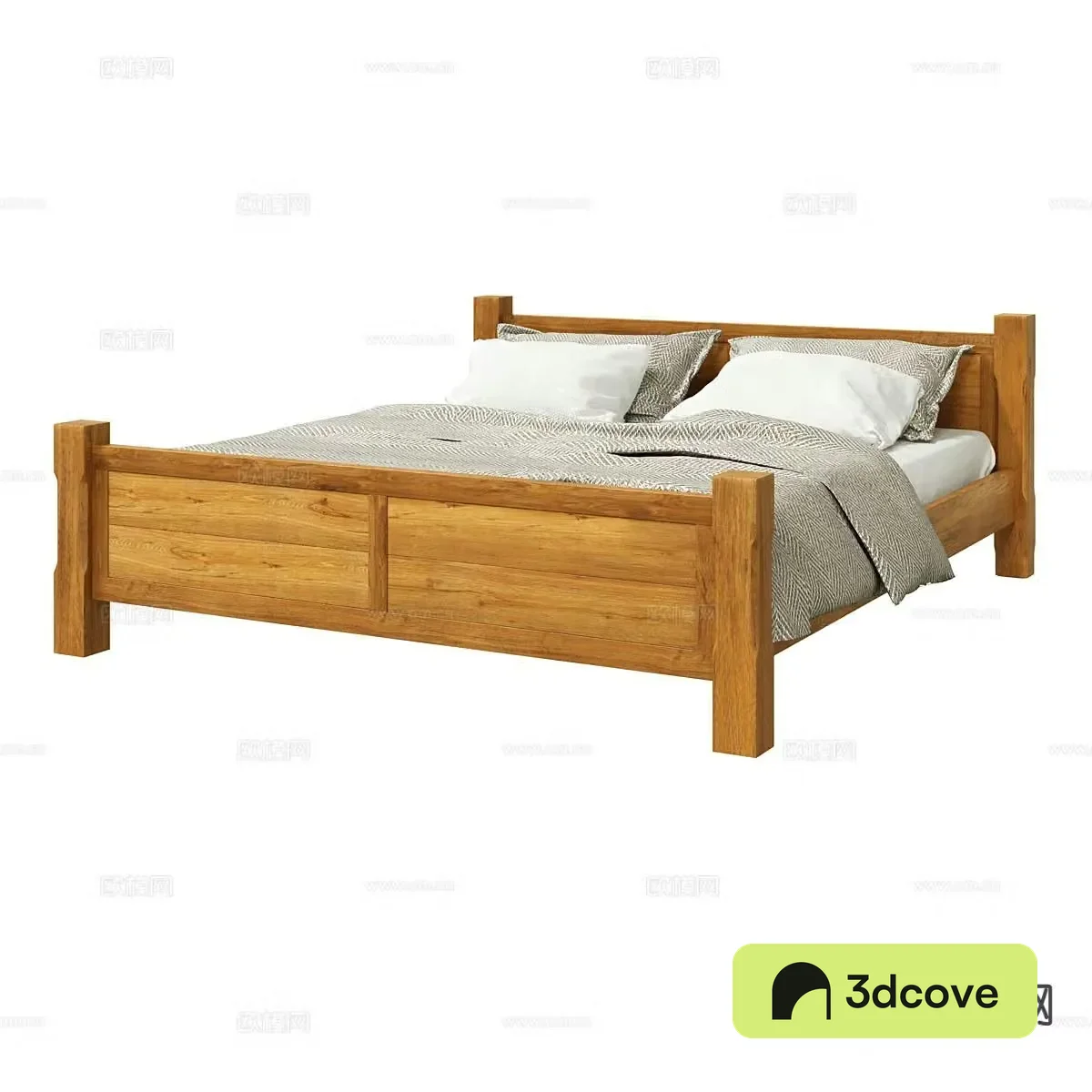 Nordic double bed simple bed