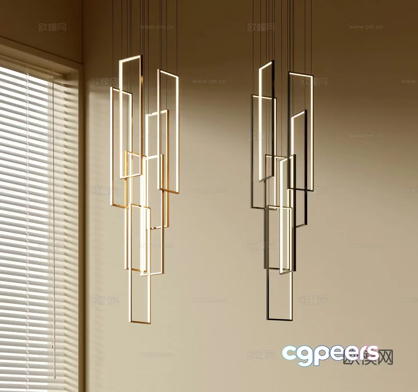 Modern simple chandeliers Nordic style chandeliers Mediterranean style chandeliers Study lamp combination Restaurant lamp 3D model
