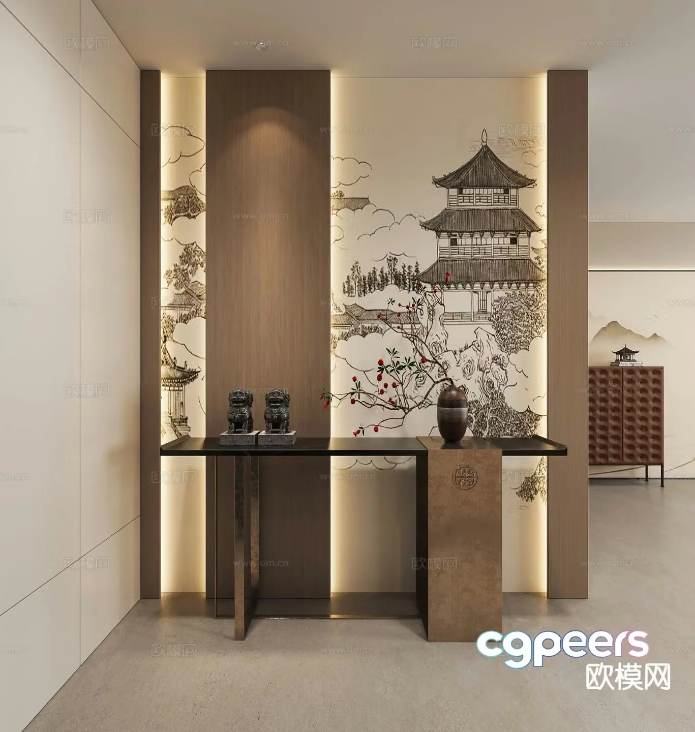 New Chinese-style Duanjingdai 3D model