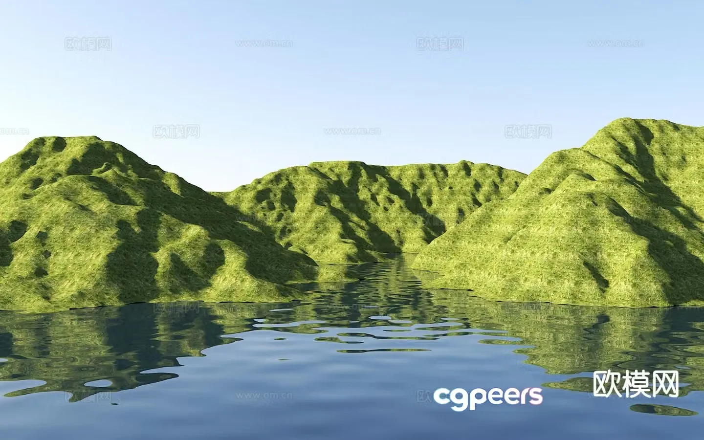 Landscape mountains islands reservoirs mountain terrain mountains 3d model