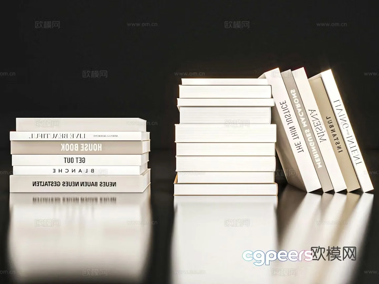 books book book book 3d model