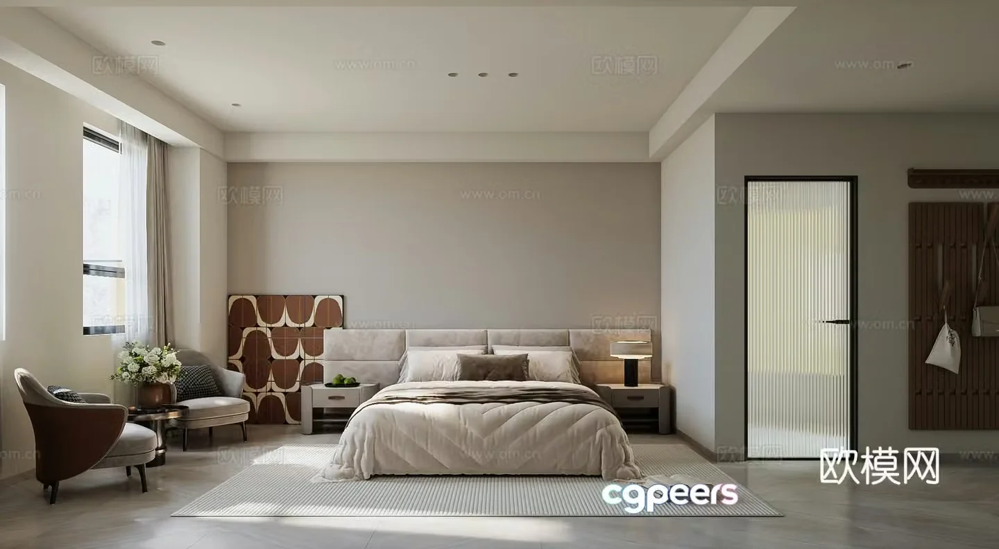Modern simple apartment Simple residence White apartment 3d model