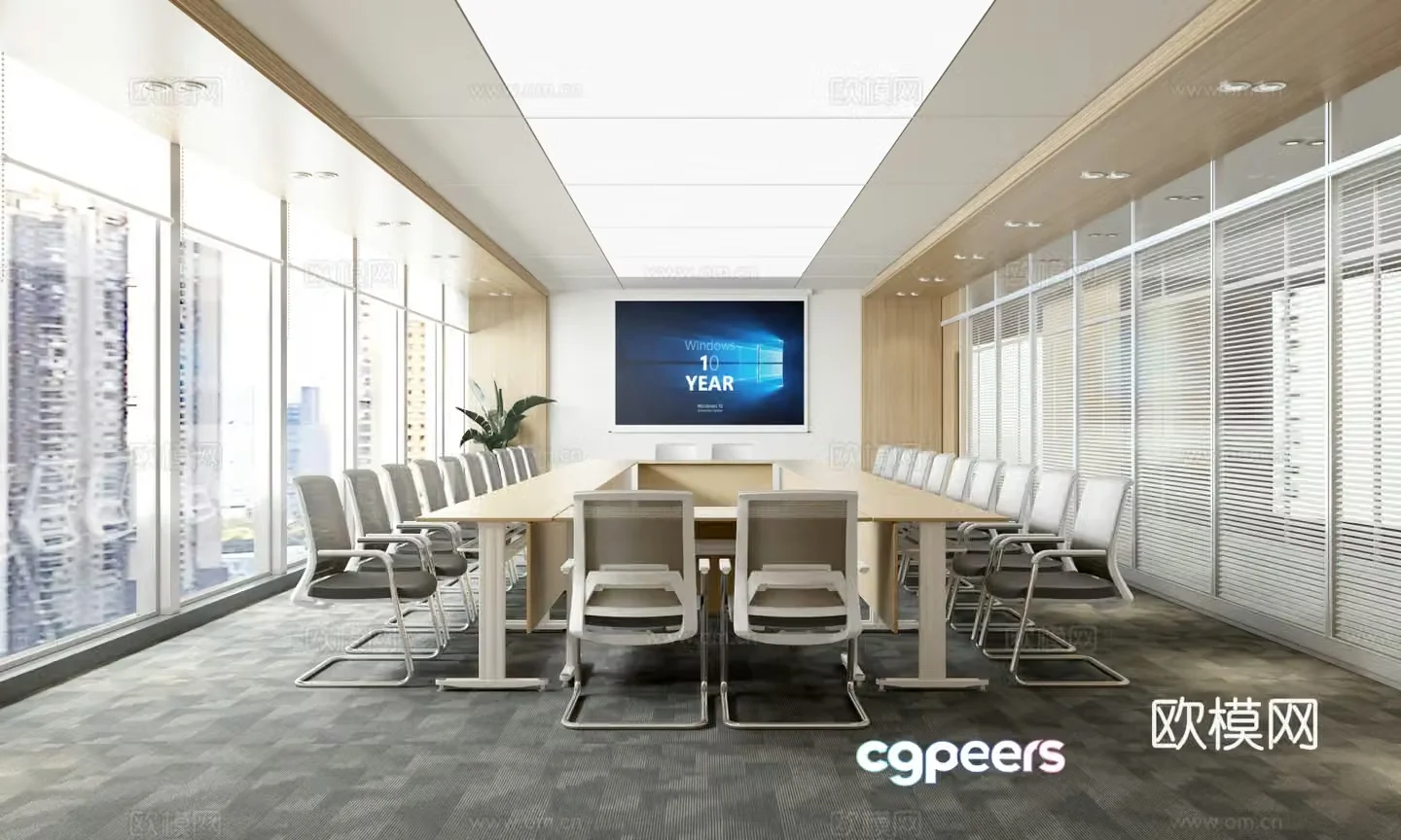 Modern multifunctional conference room training room study room 3d model
