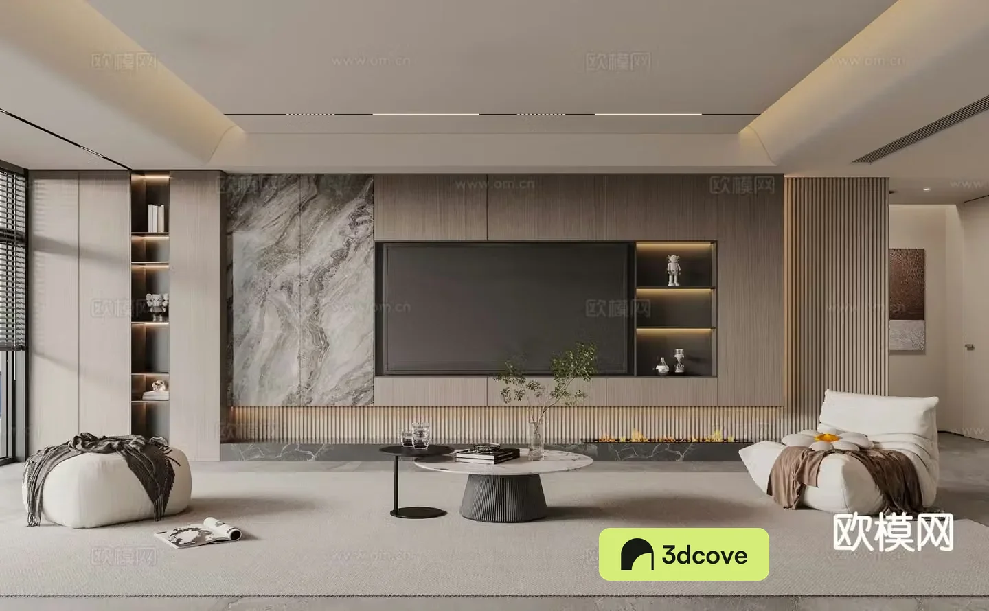 Modern living room TV background