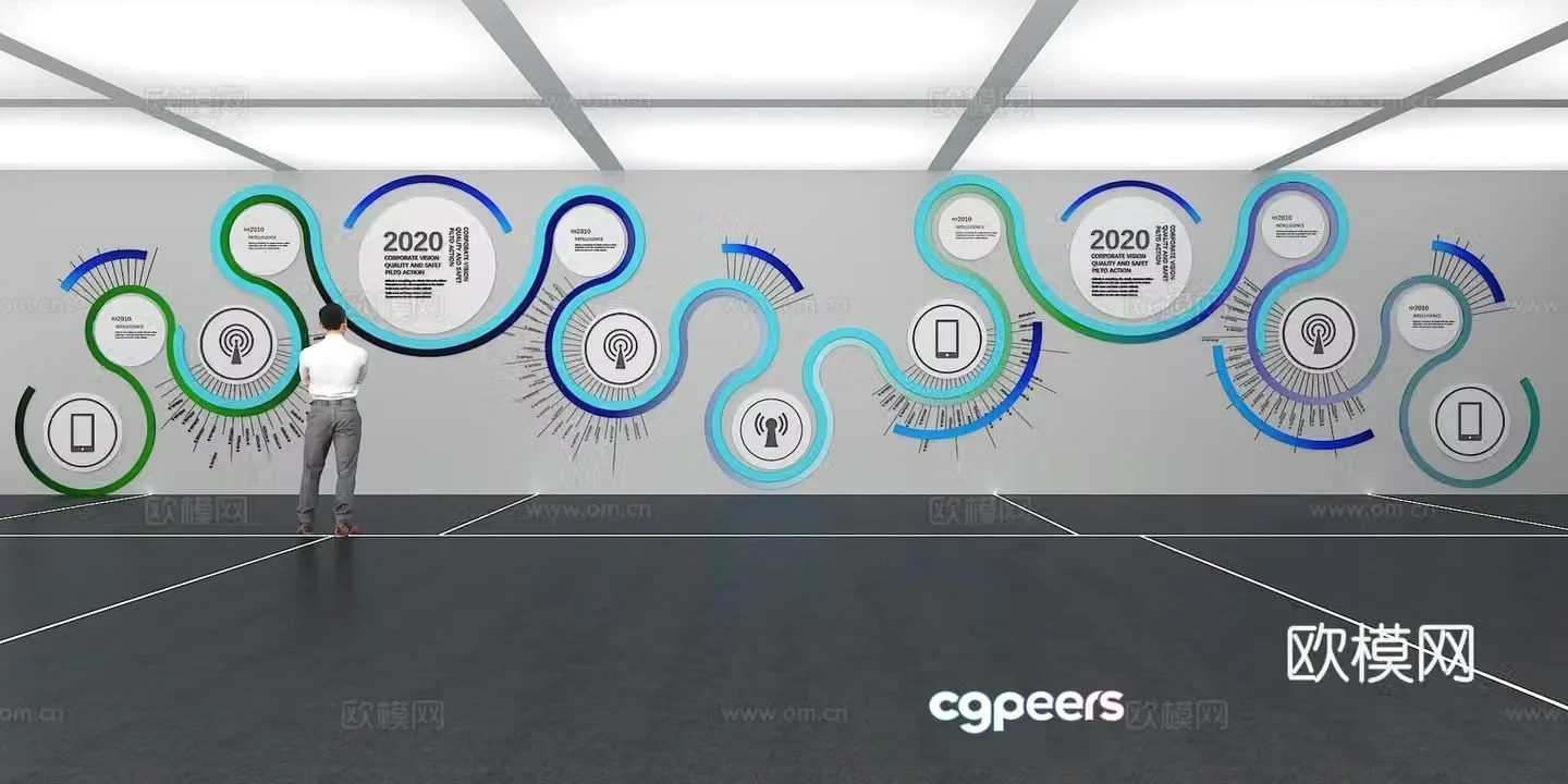 Cultural wall Corporate culture wall Display wall Theme wall Exhibition hall Campus culture Corridor 3D model