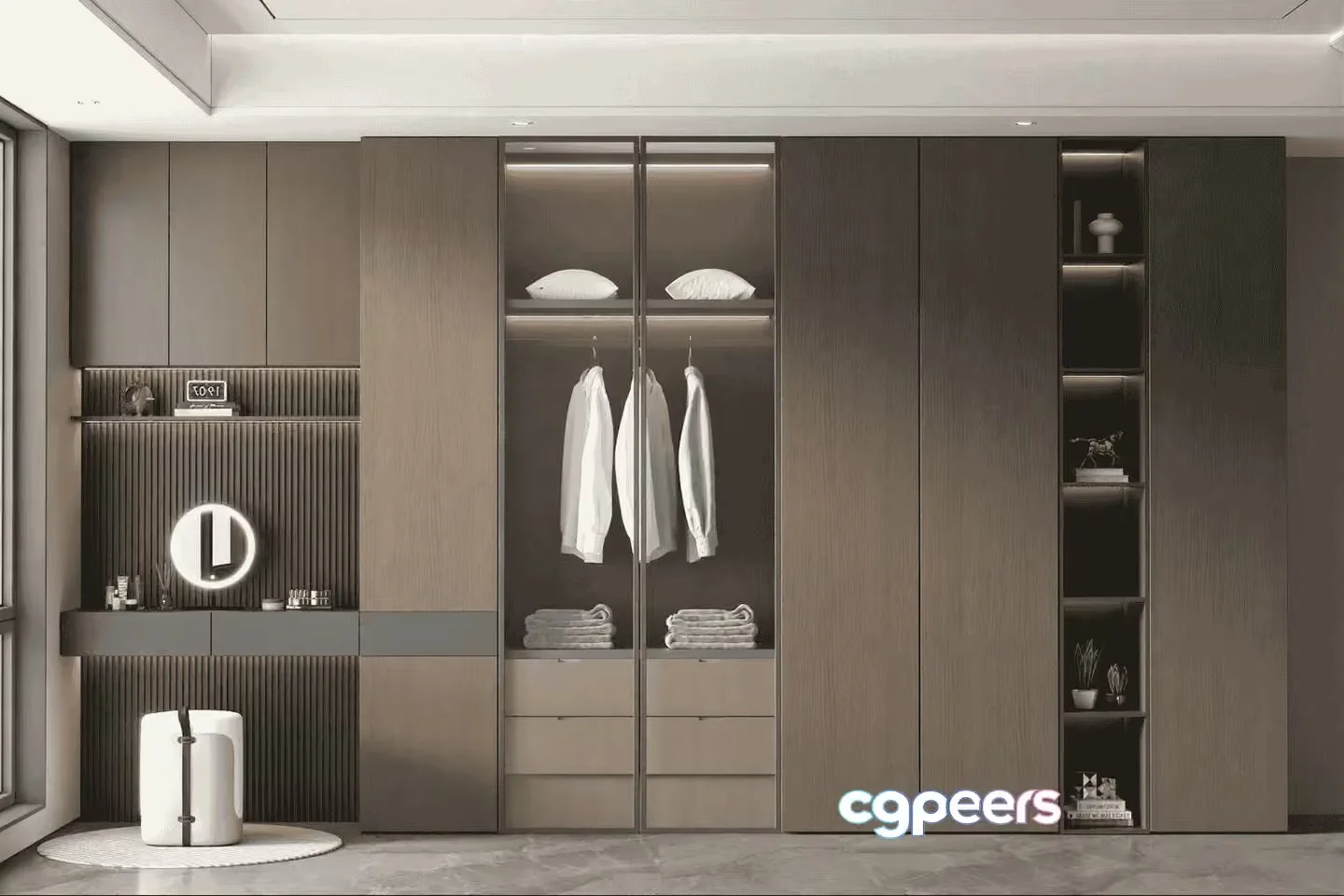 Modern Brown Closet 3D Model – 13521 – VRAY Render