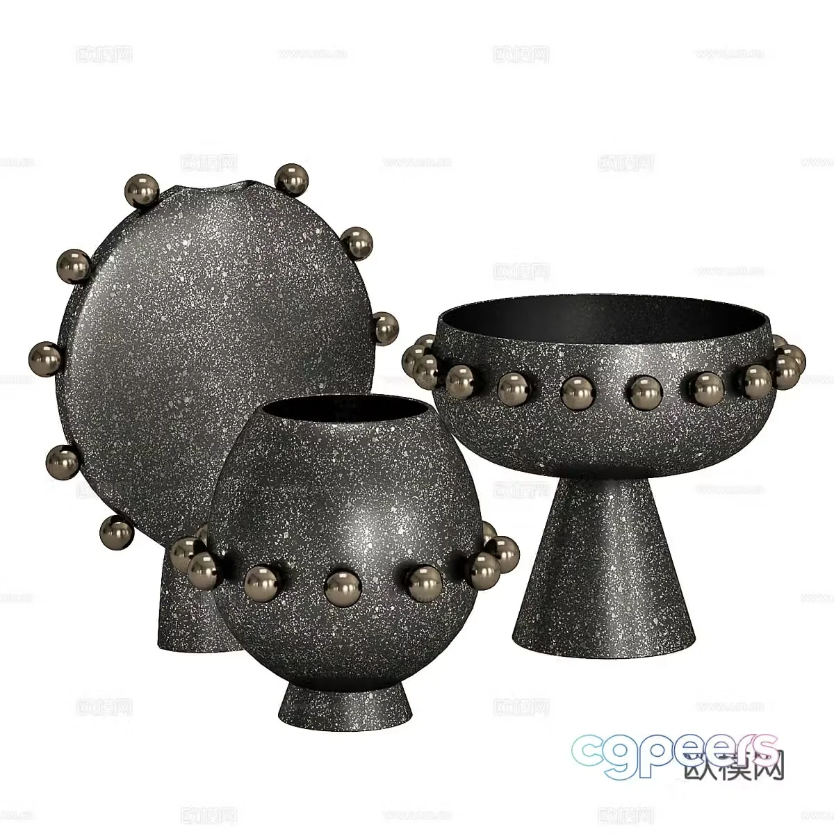 New Chinese style Wasabi pottery jar vase bronze vase 3D model
