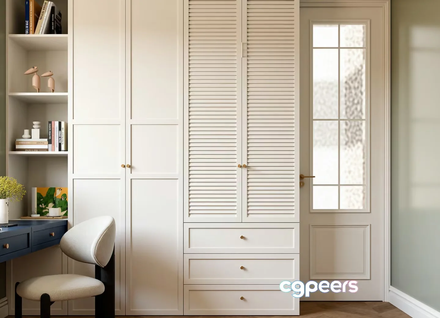 White Wardrobe Closet 3D Model – 23082 – VRAY Render