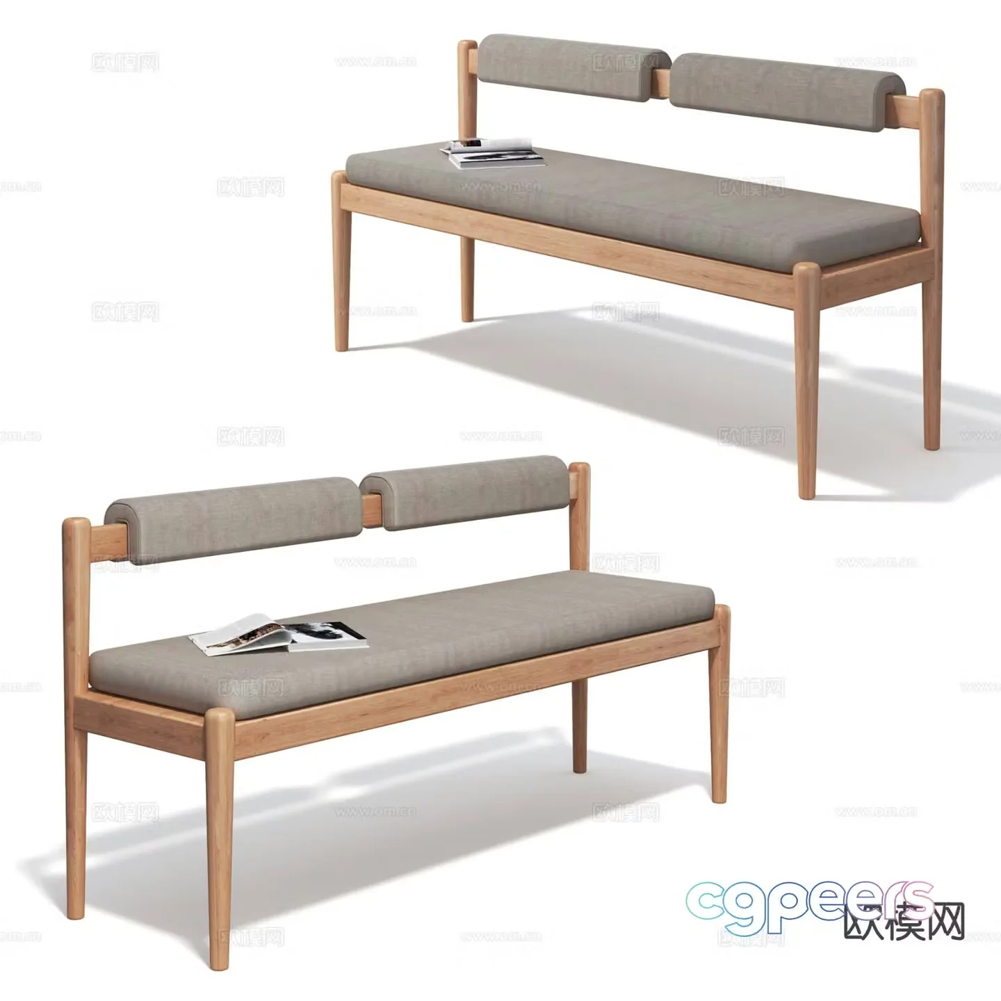 Backrest bench shoe changing bench bench 3d model
