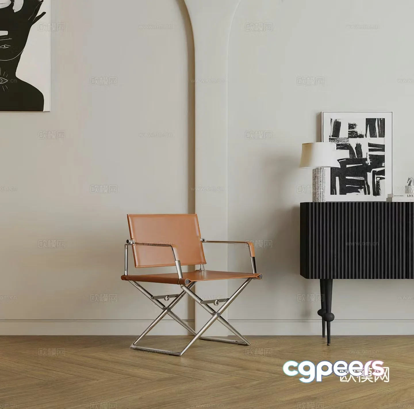 Leather chair lounge chair 3d model