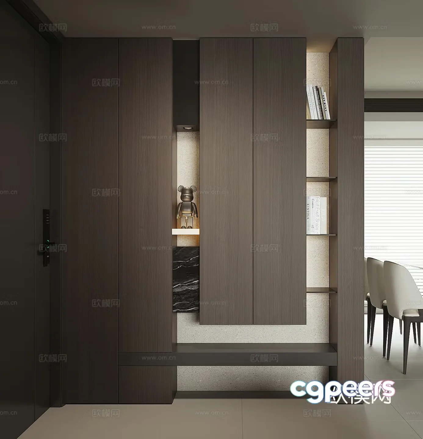 Modern entrance entrance door cabinet 3D model
