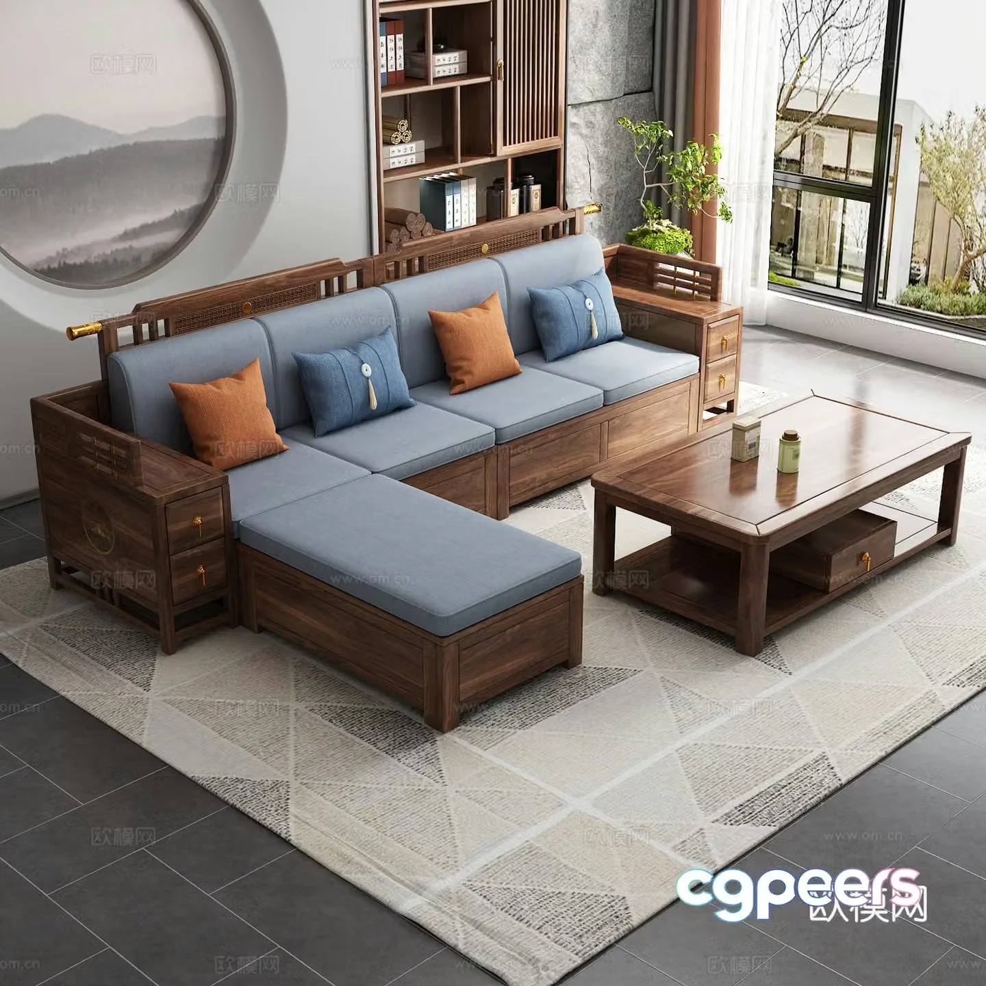 Nude Concubine Multi-person Sofa 3D Model