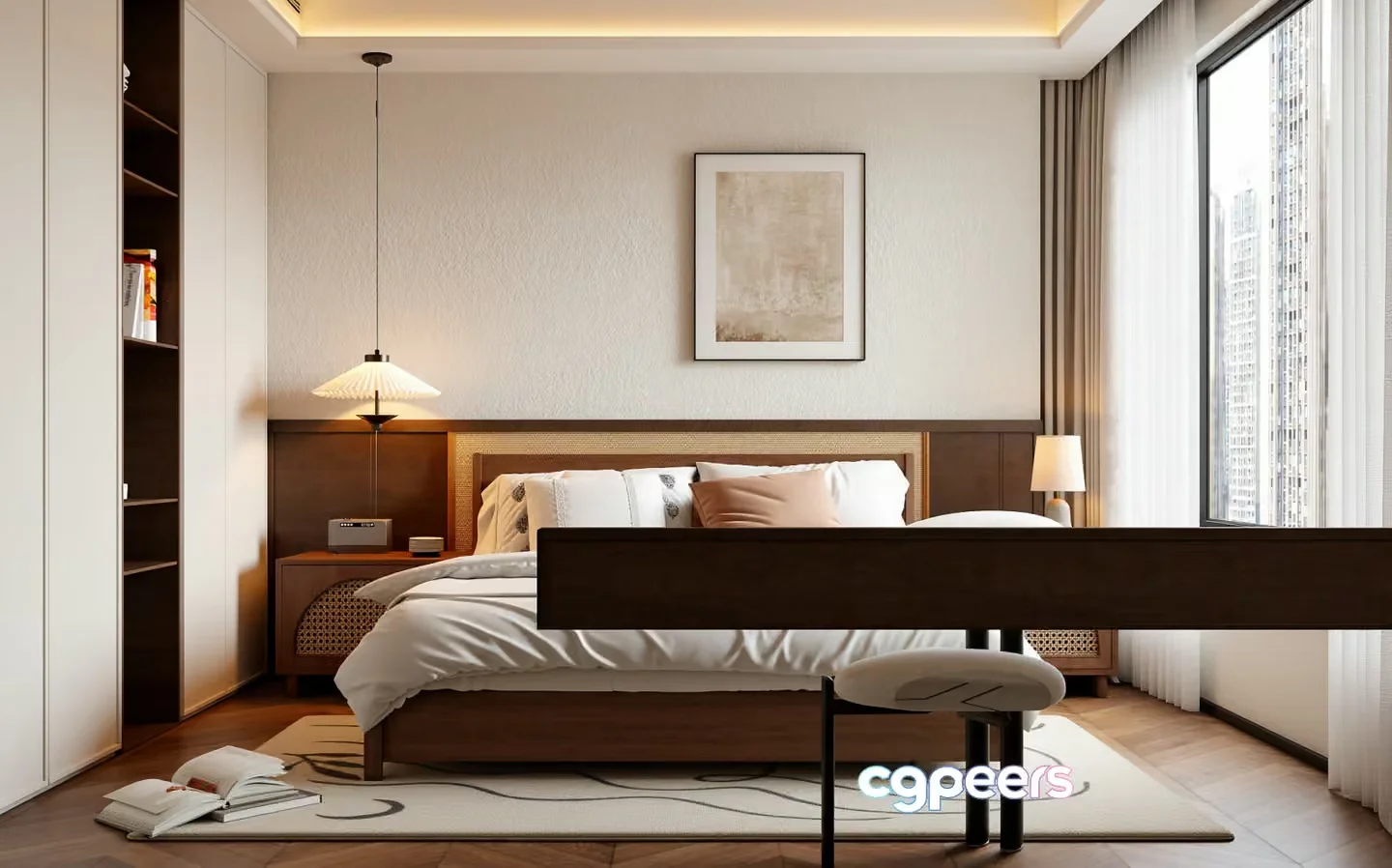 Modern Bedroom Furniture 3D Model – 7187 – VRAY Render