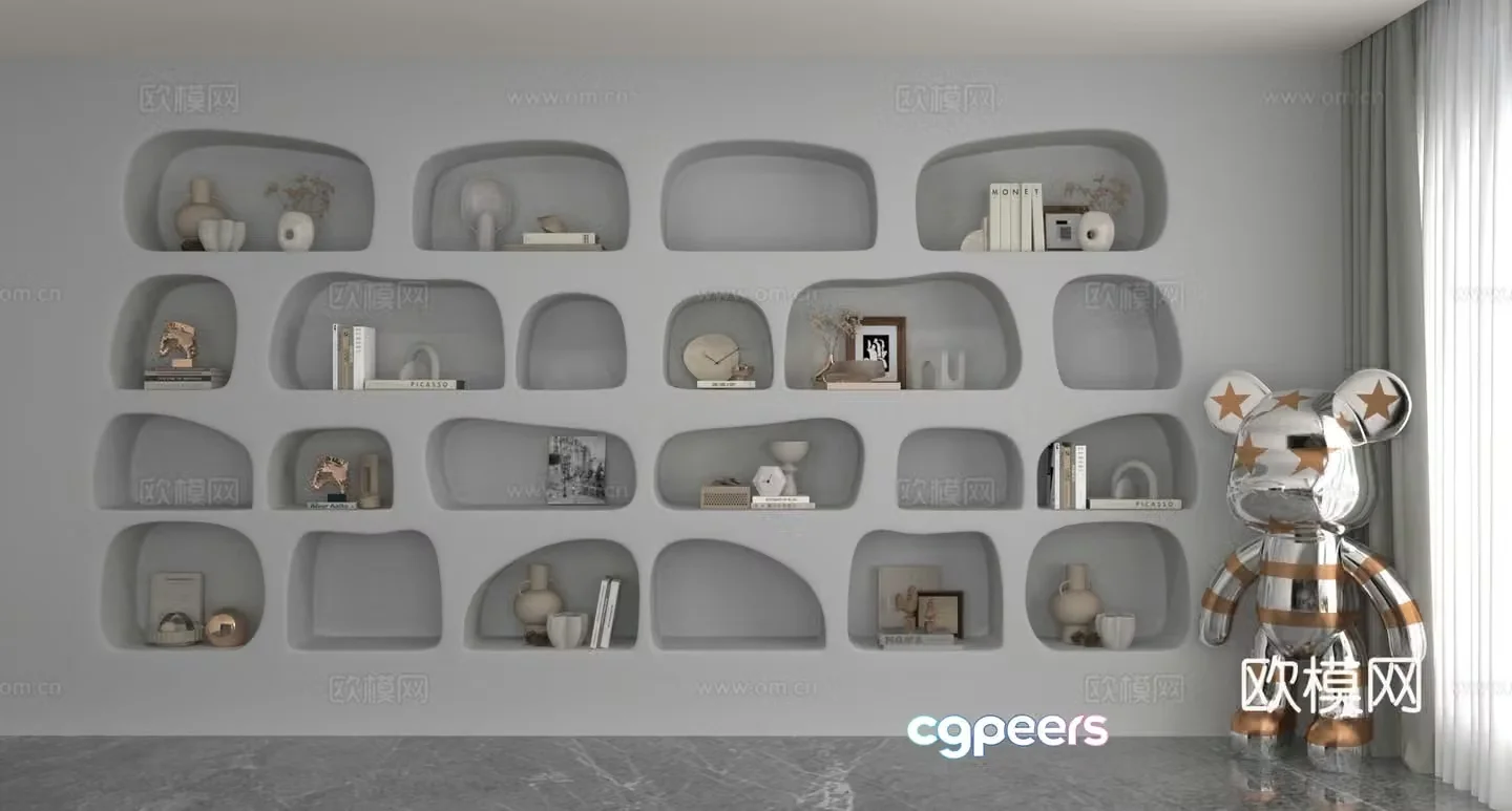 Modern decorative cabinet display cabinet 3d model