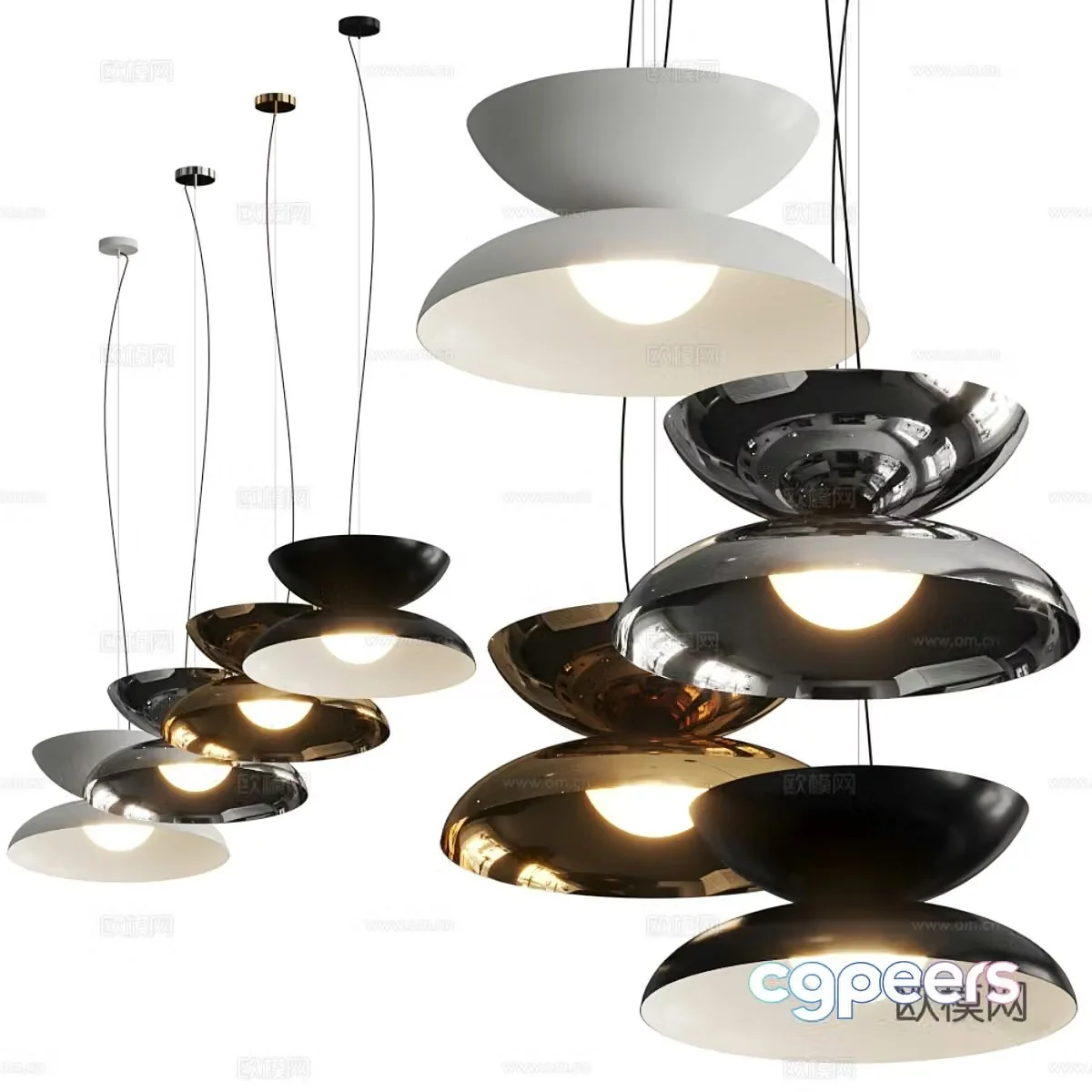 Modern Italian decorative chandelier 3d model