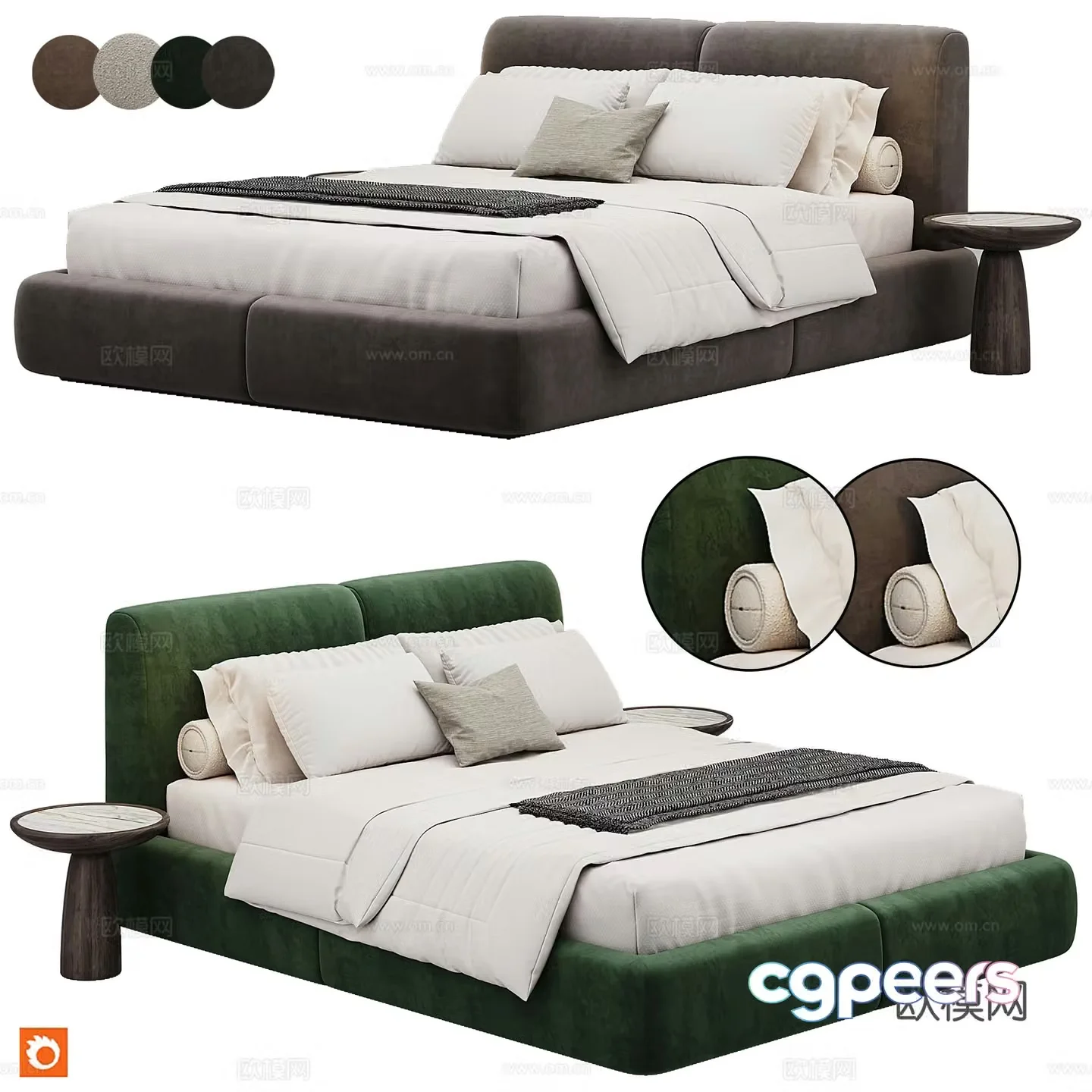 MARGOT Bed By Domkapa Bedroom Modern Double 3D Model