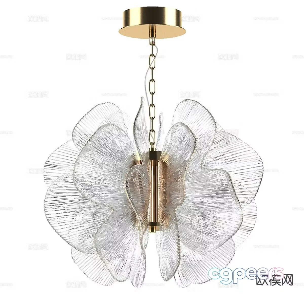 Modern dining room chandelier 3d model