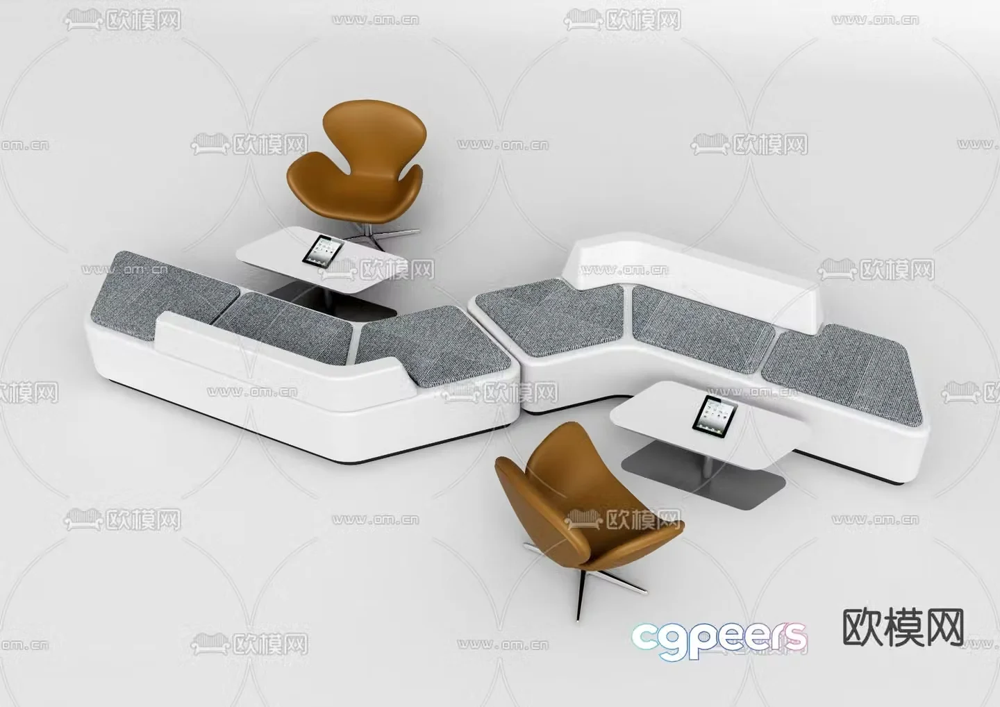 Office sofa lobby sofa 3d model