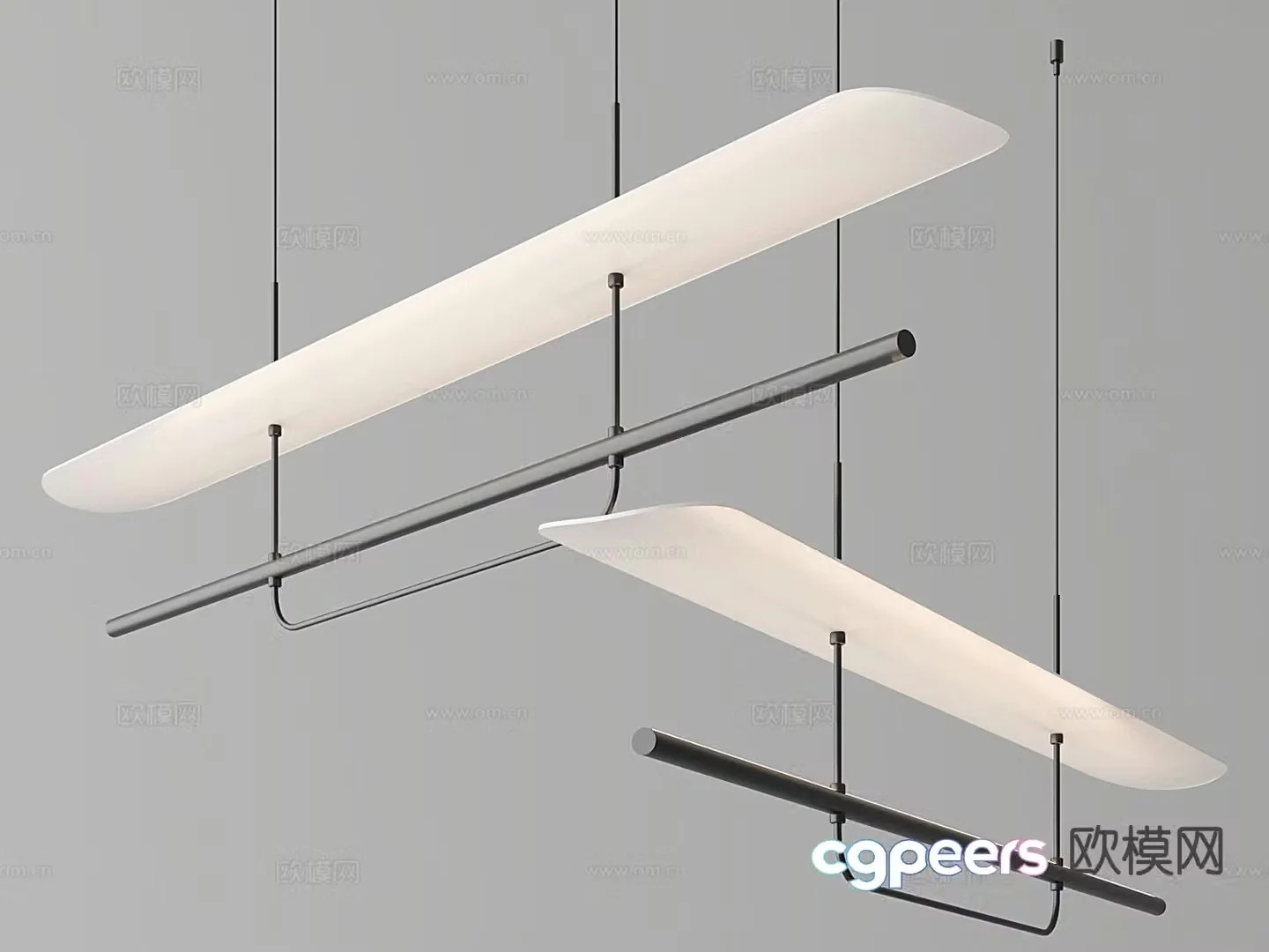 Long strip chandelier 3d model