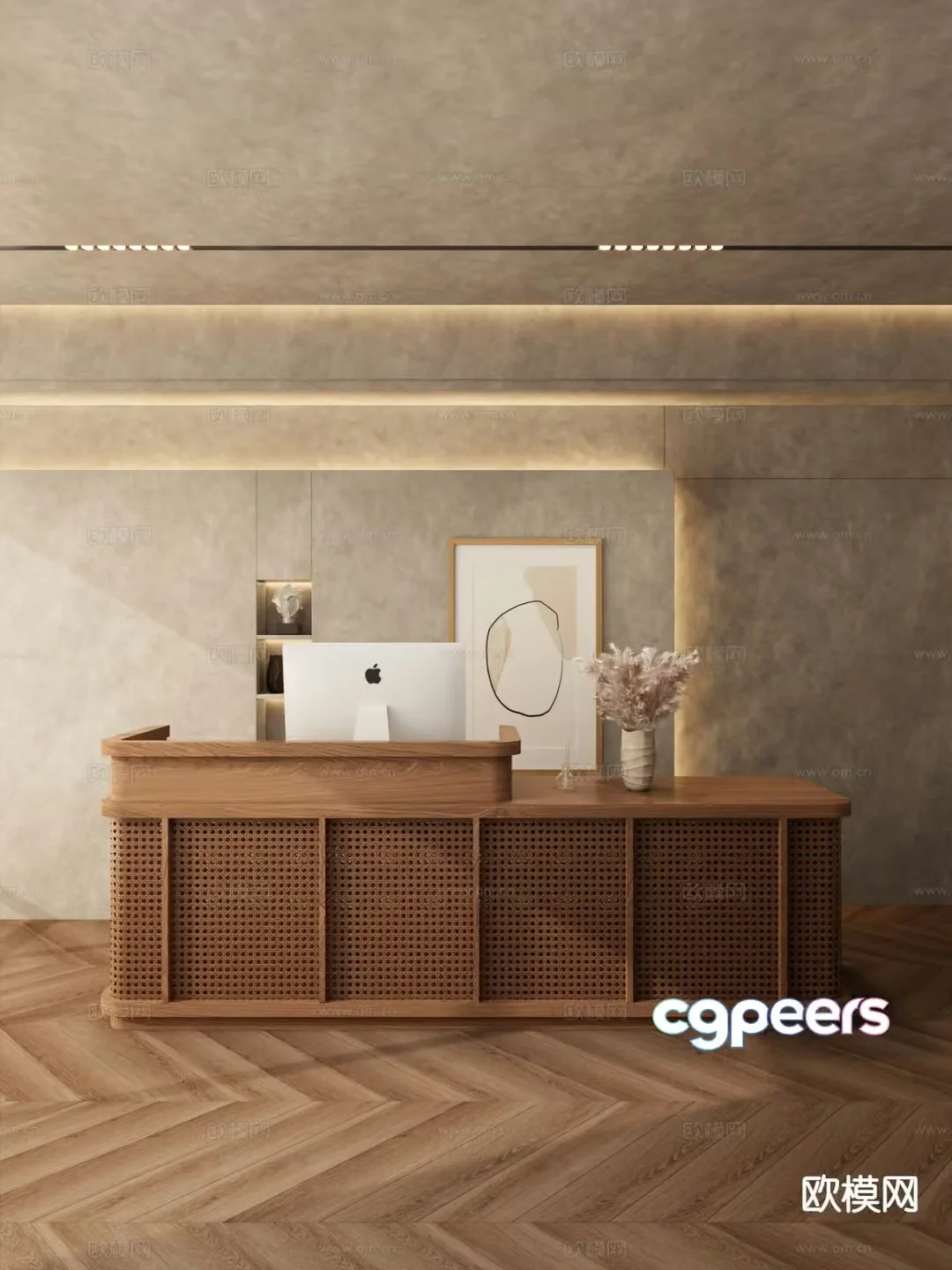 Wabi Sabi front desk reception desk information desk service desk 3d model