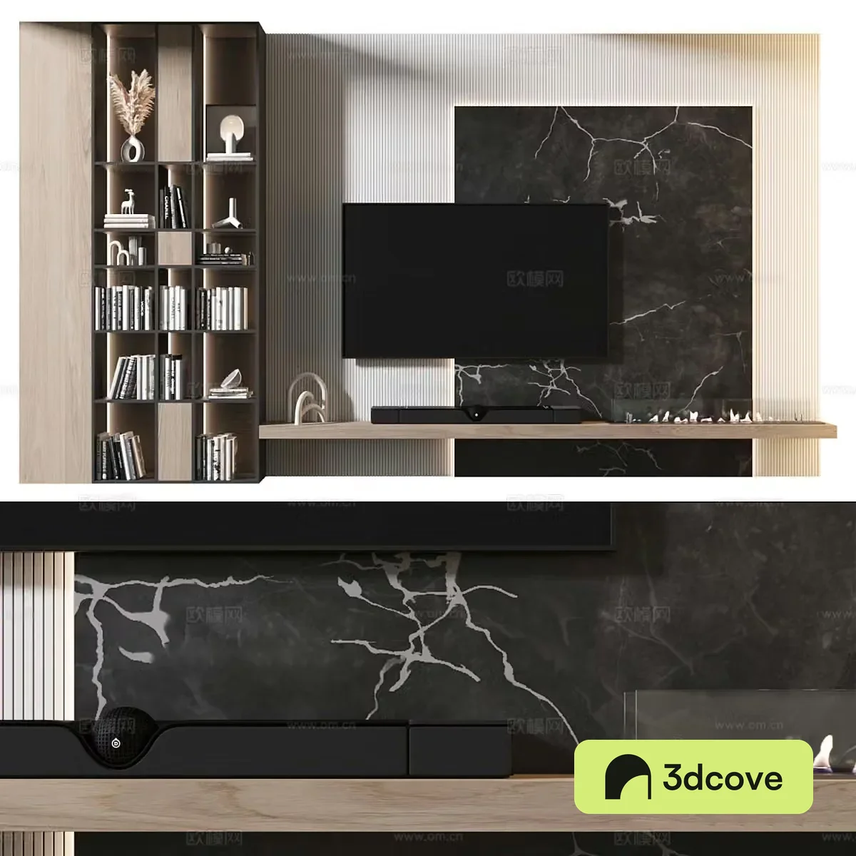 Modern minimalist TV background wall