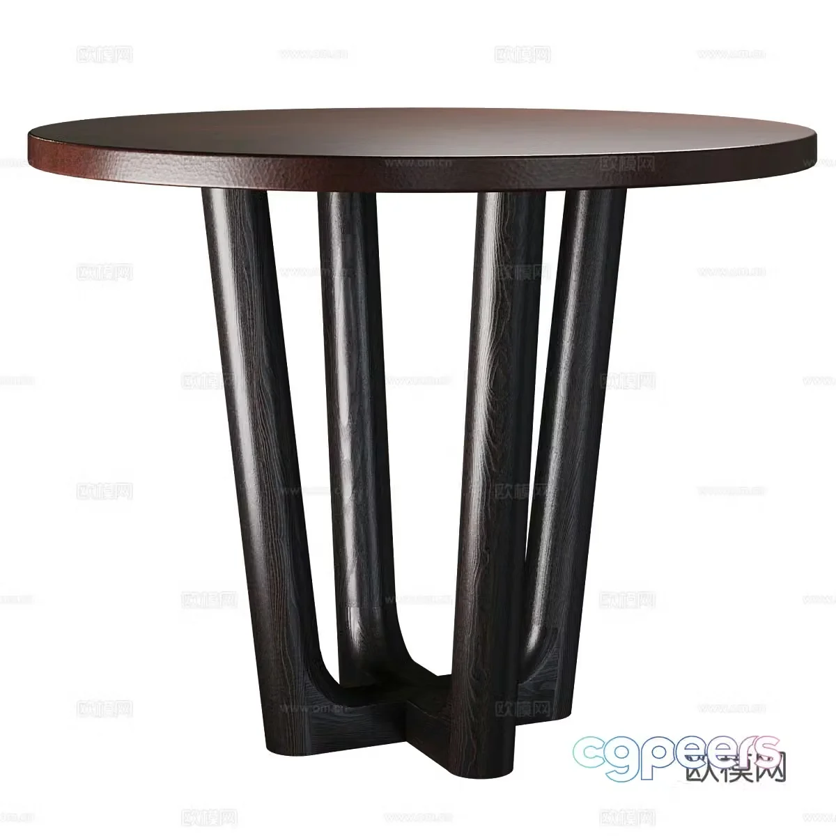 Nordic simple wooden corner table side table round table 3D model