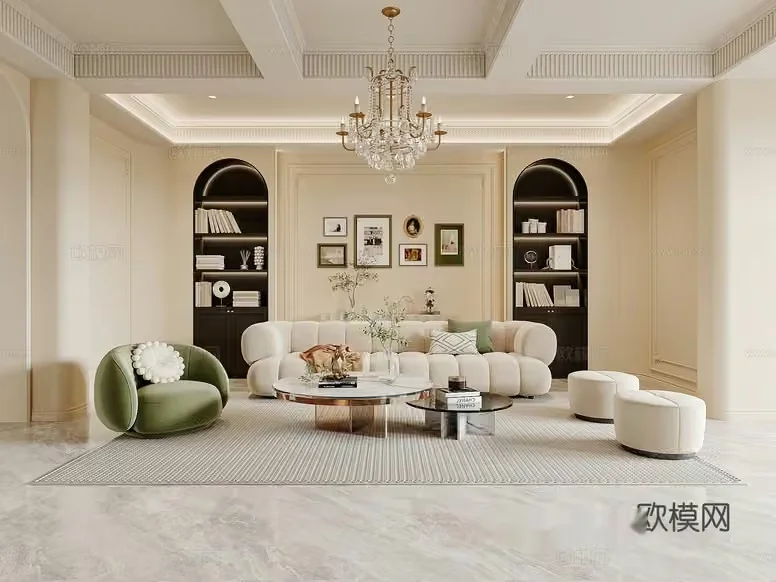 Modern Living Room 3D Model – 20311 – CORONA Render