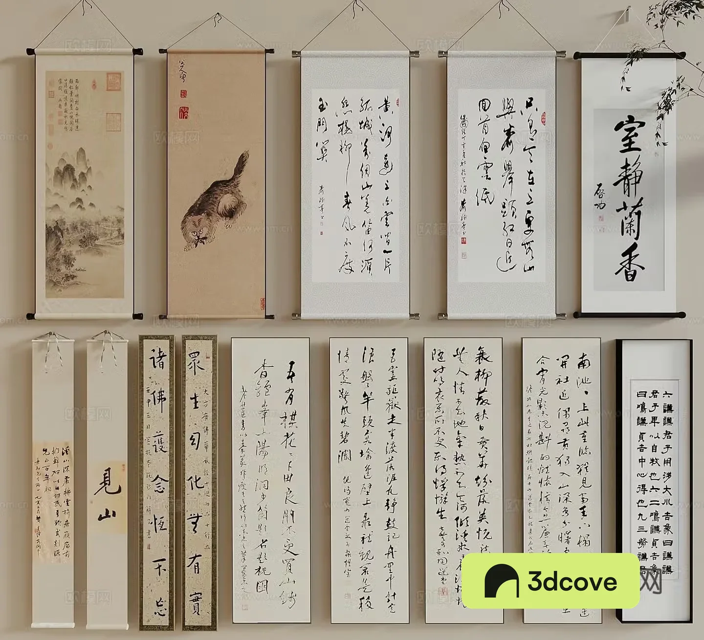 Song style landscape painting New Chinese style hanging painting Landscape painting Calligraphy and painting Ink painting Decorative painting Hanging painting