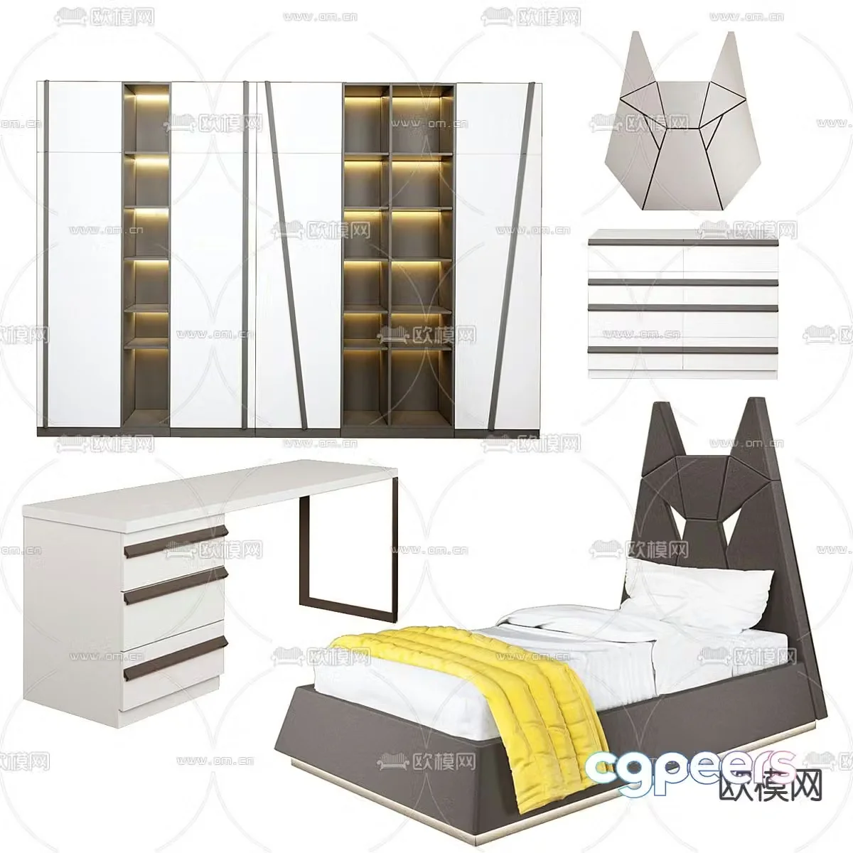 ARBUZOV Batman children’s bed 3d model