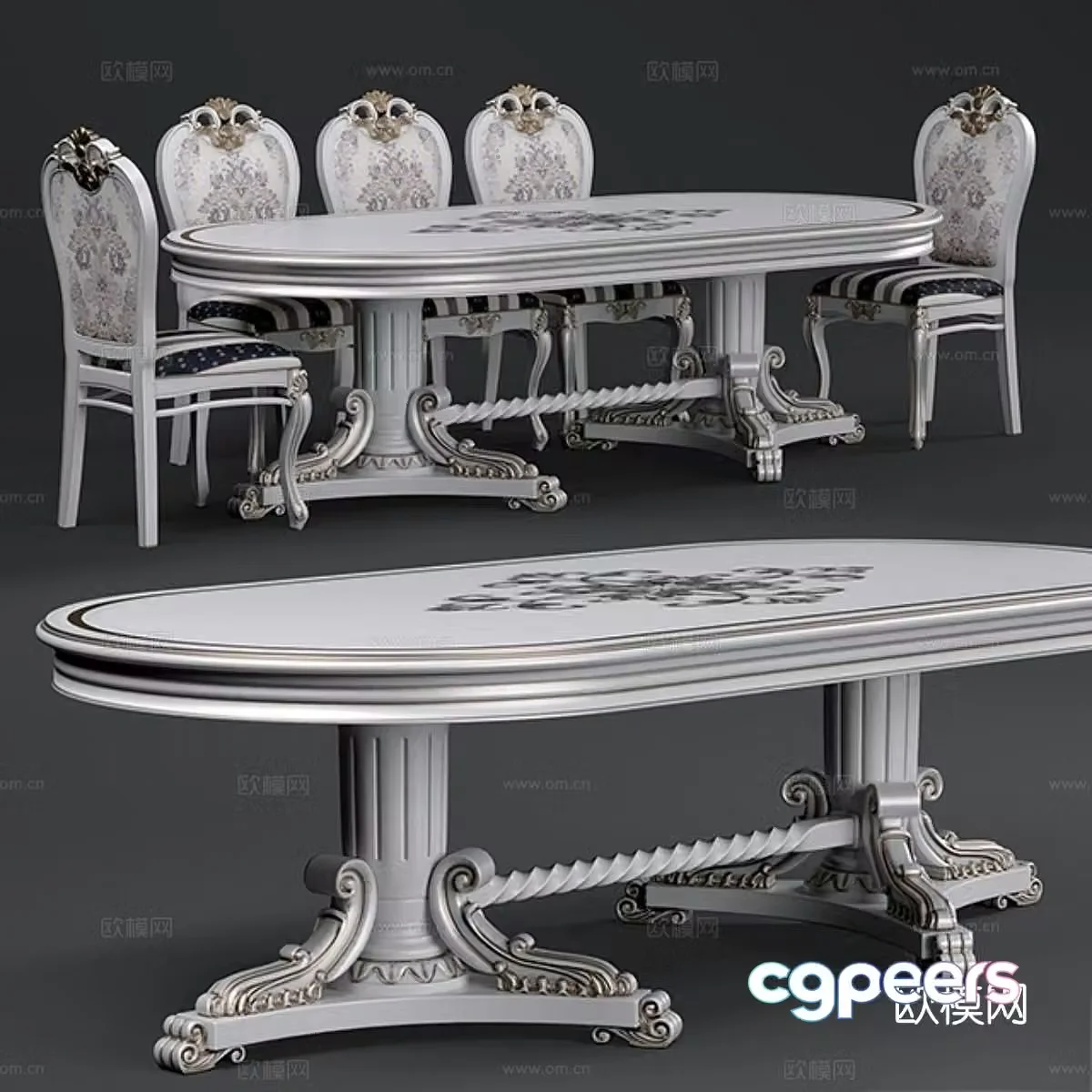 MONDELUX dining table and chairs 3d model