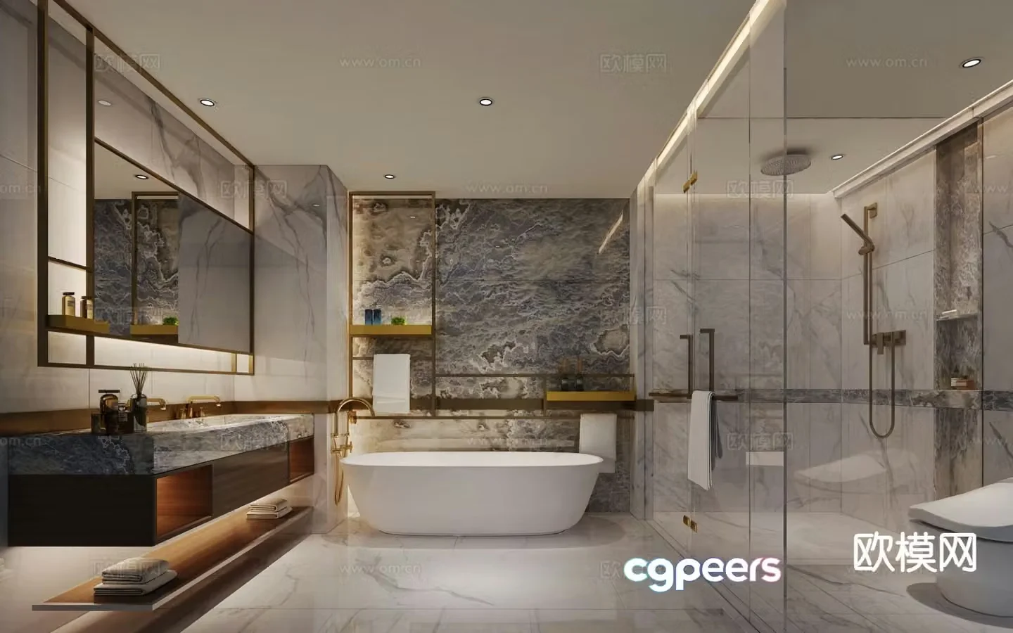 Modern minimalist bathroom bathroom 3d model