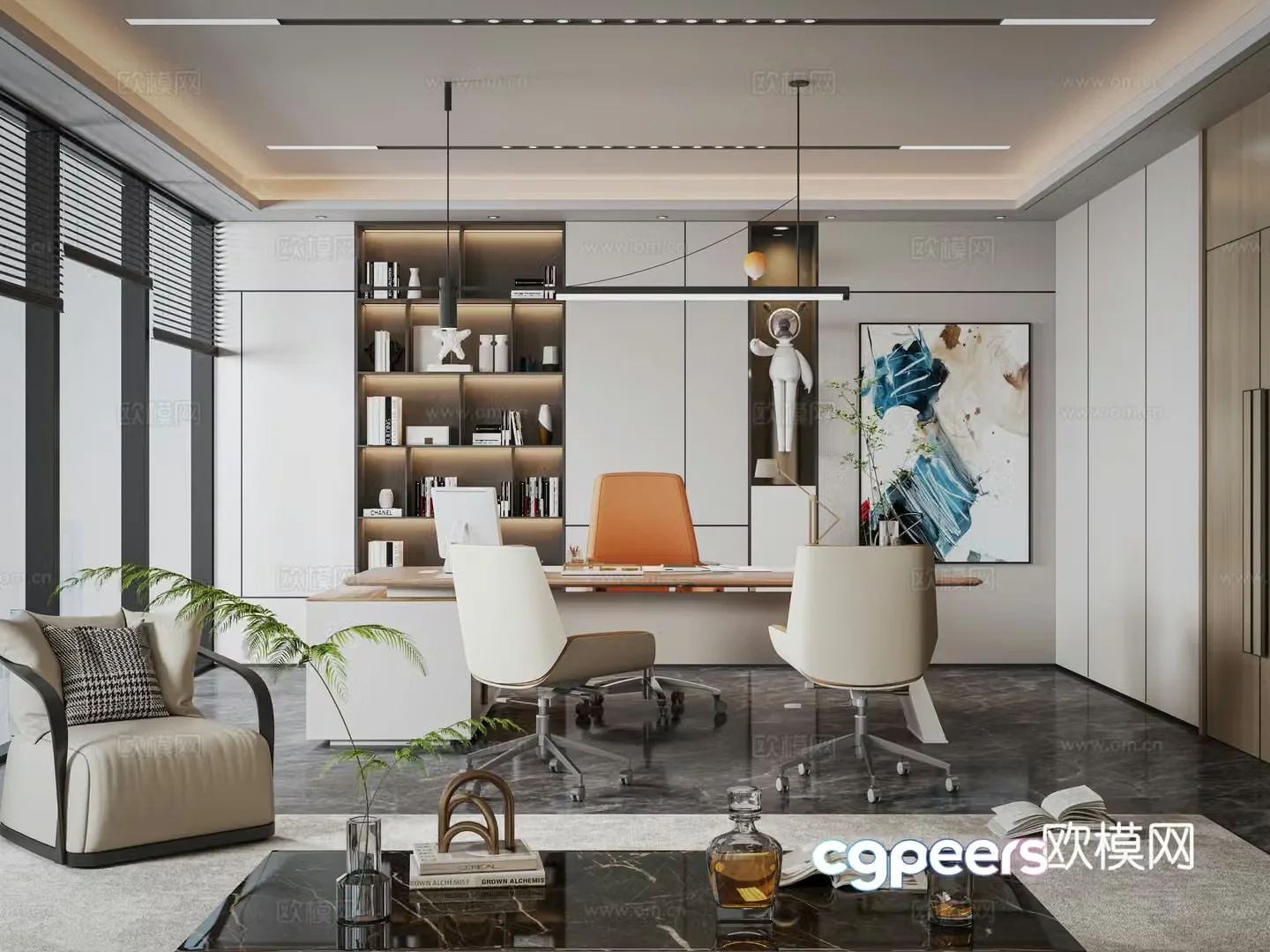 Modern manager office 3d model
