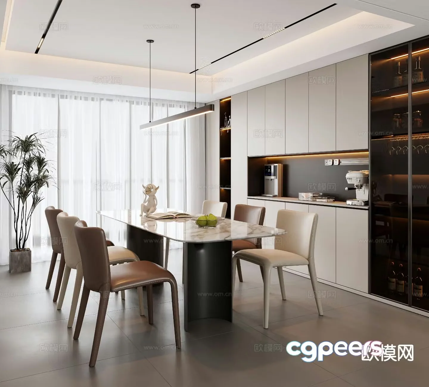 Modern restaurant 3d model