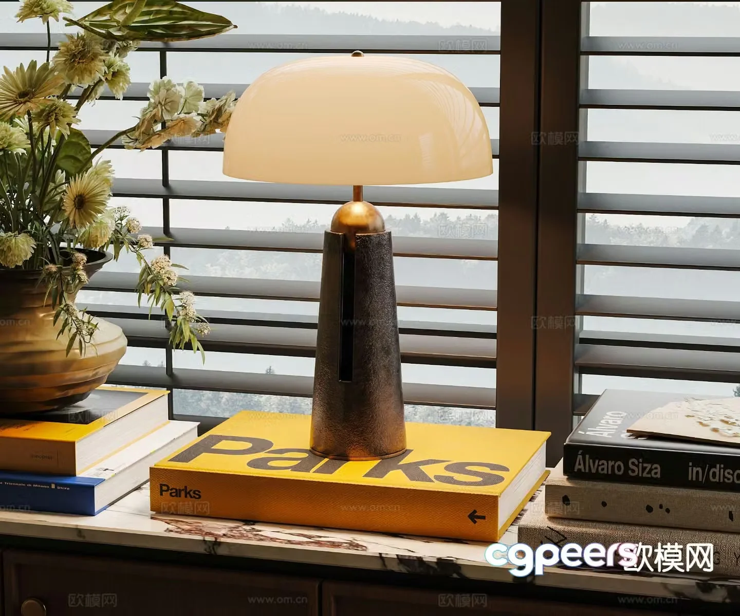 Medieval style desk lamp 3d model