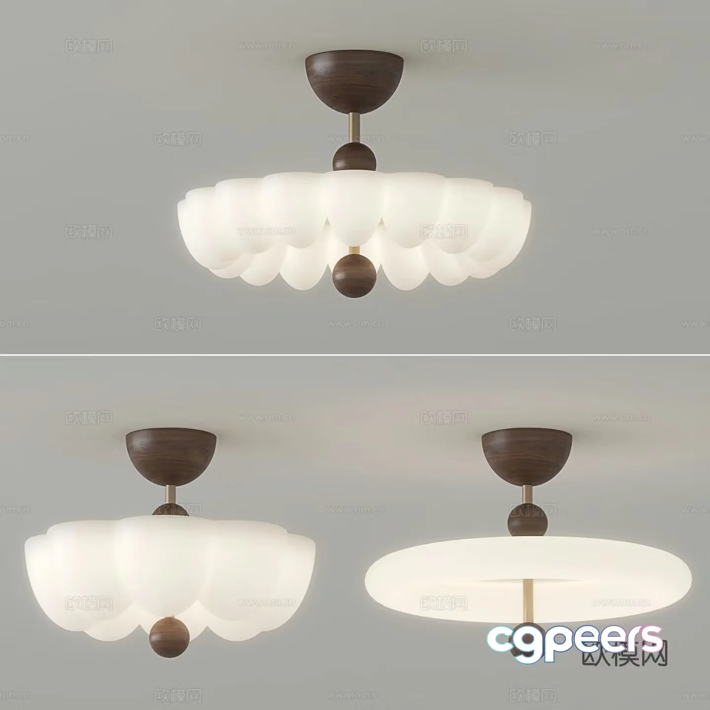 Medieval style ceiling lamp bedroom lamp 3d model