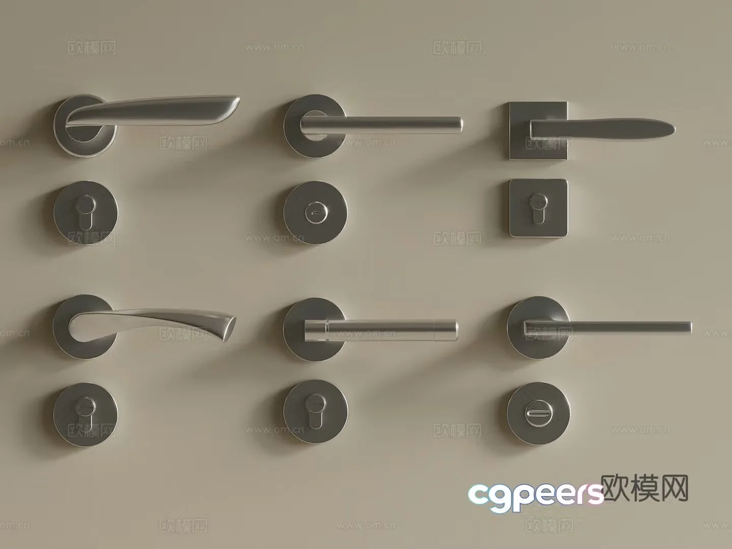 Modern Door Lock Door Handle Handle Door Lock Hardware 3D Model