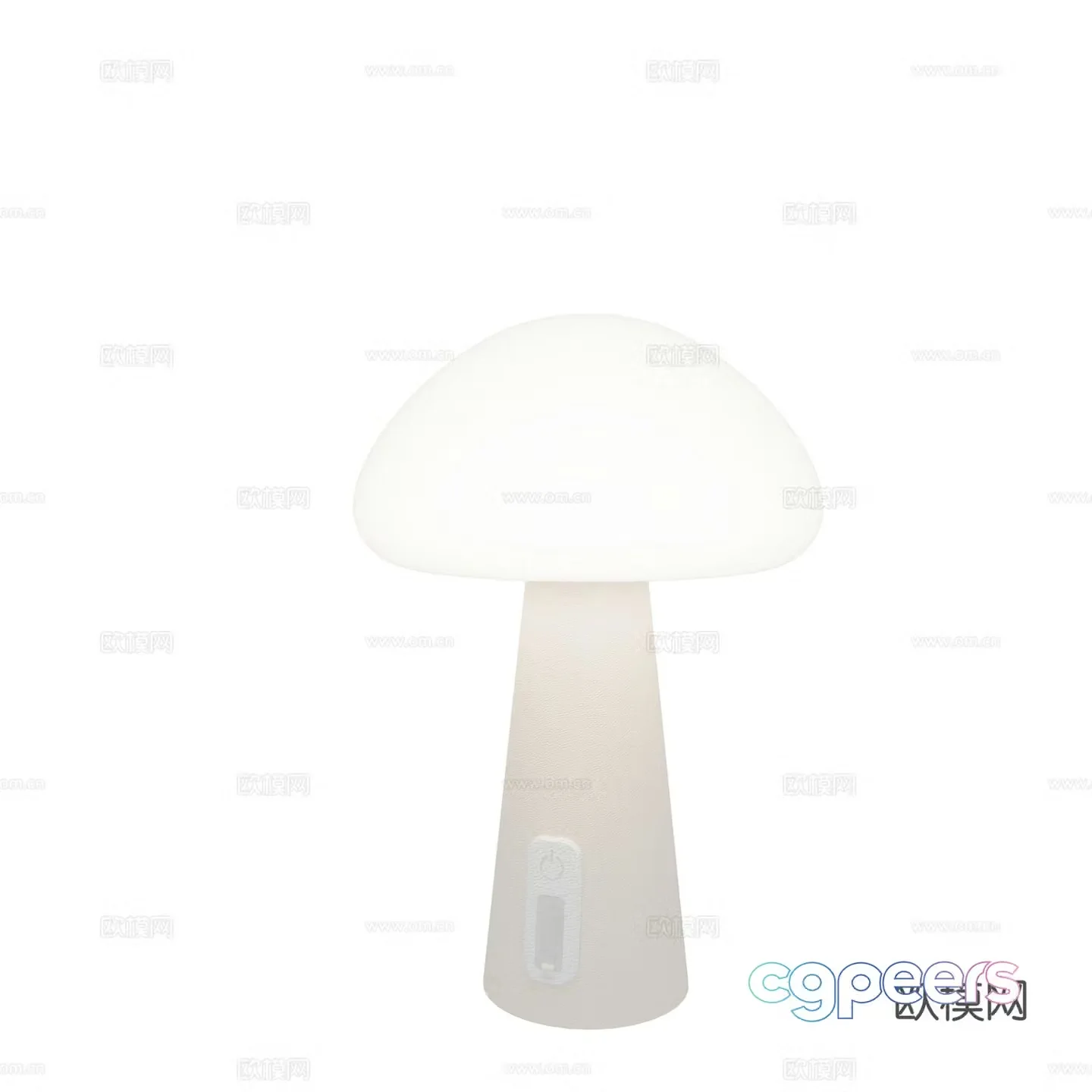 Modern Cream Mushroom Lamp 3d Model