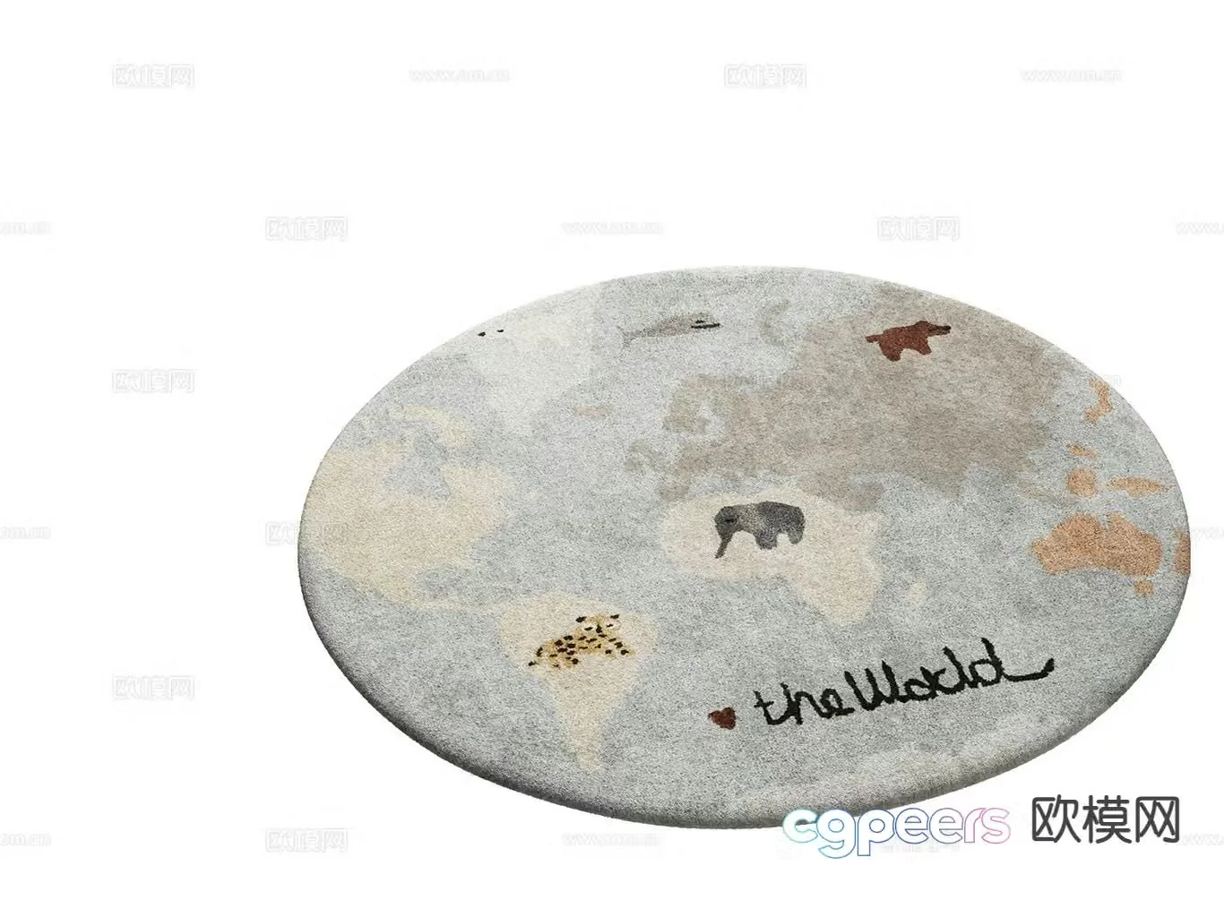 Modern round carpet 3d model