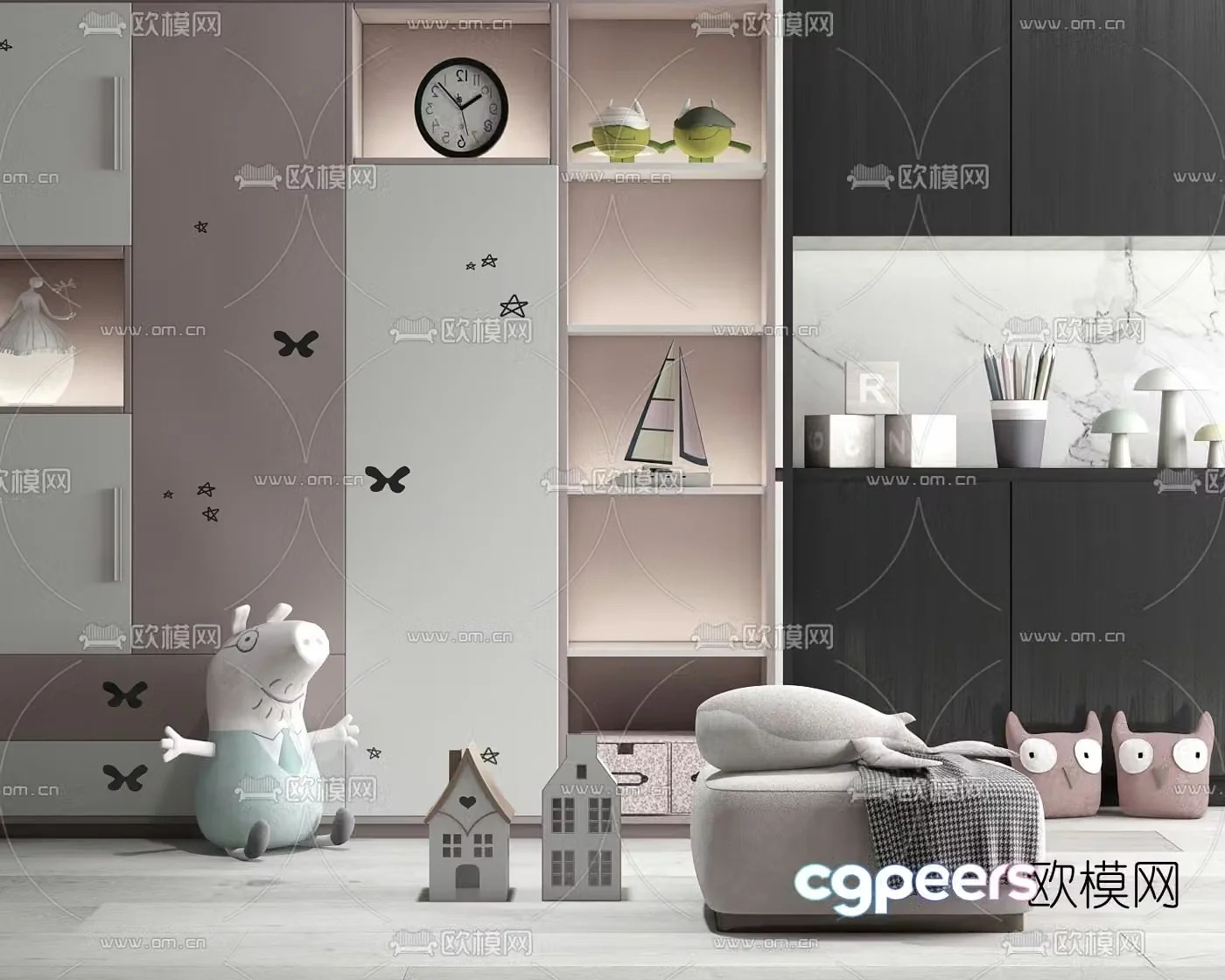 Modern children’s decorative cabinet toys 3d model