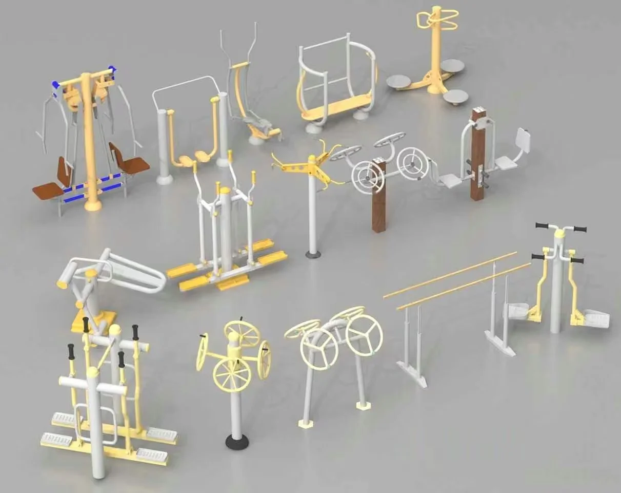 Outdoor Fitness Equipment 3D Model – 15148 – VRAY Render