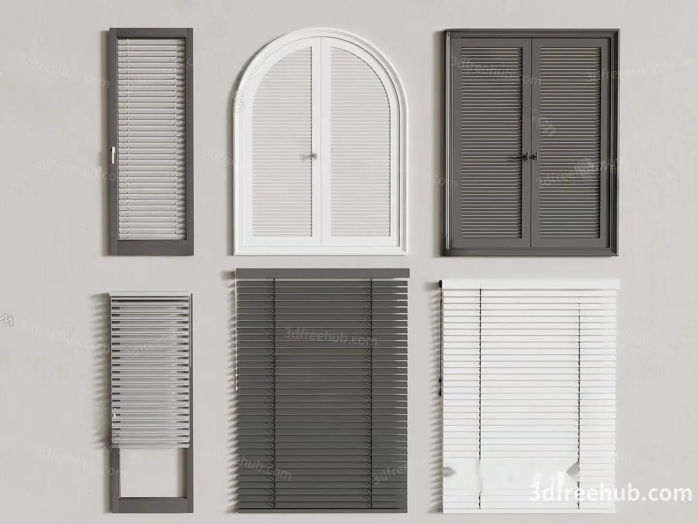 White Window Blinds 3D Model – 18858 – VRAY Render