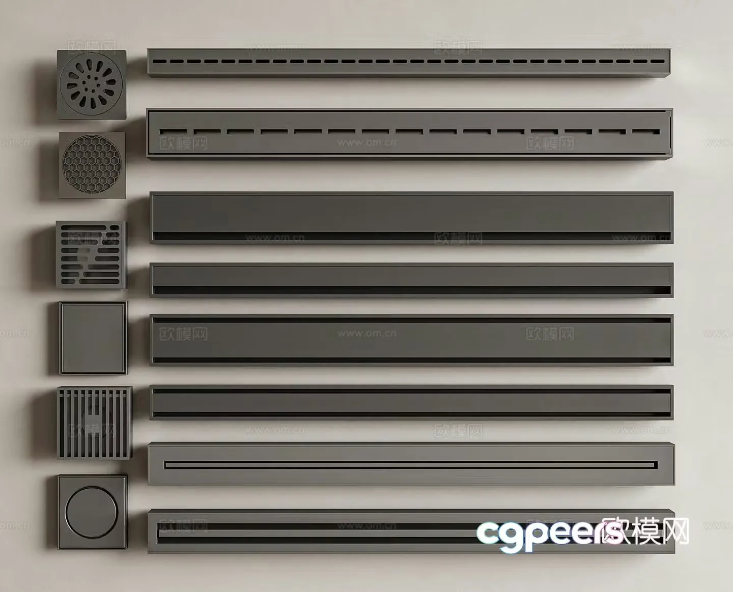 Floor drain linear floor drain invisible floor drain minimalist floor drain 3d model