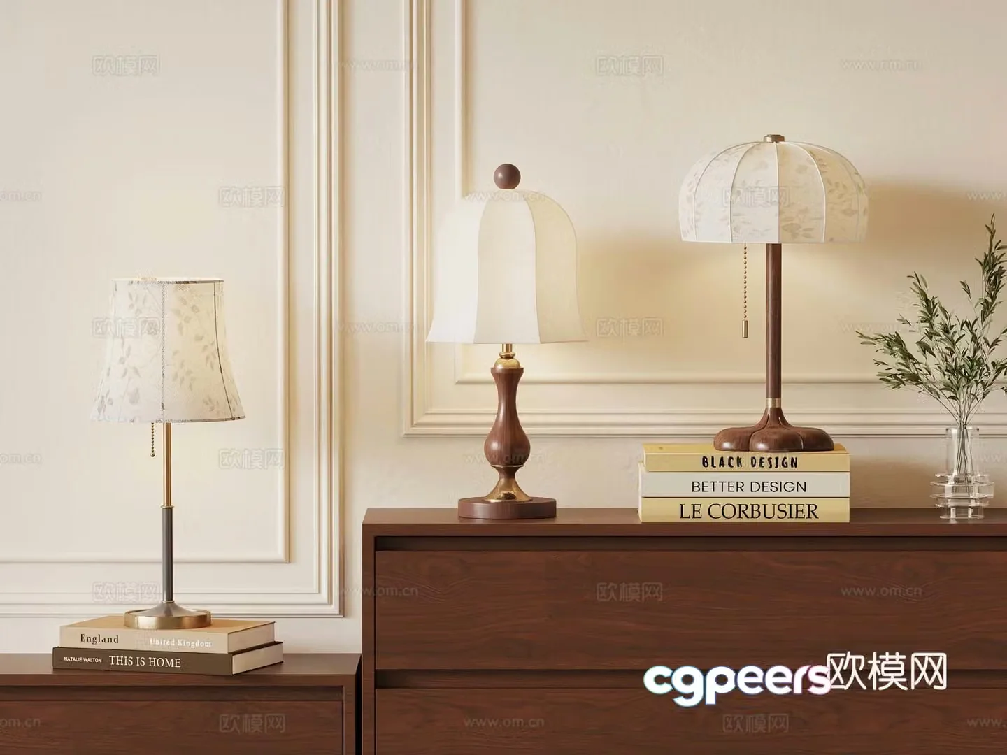 French medieval style table lamp 3d model