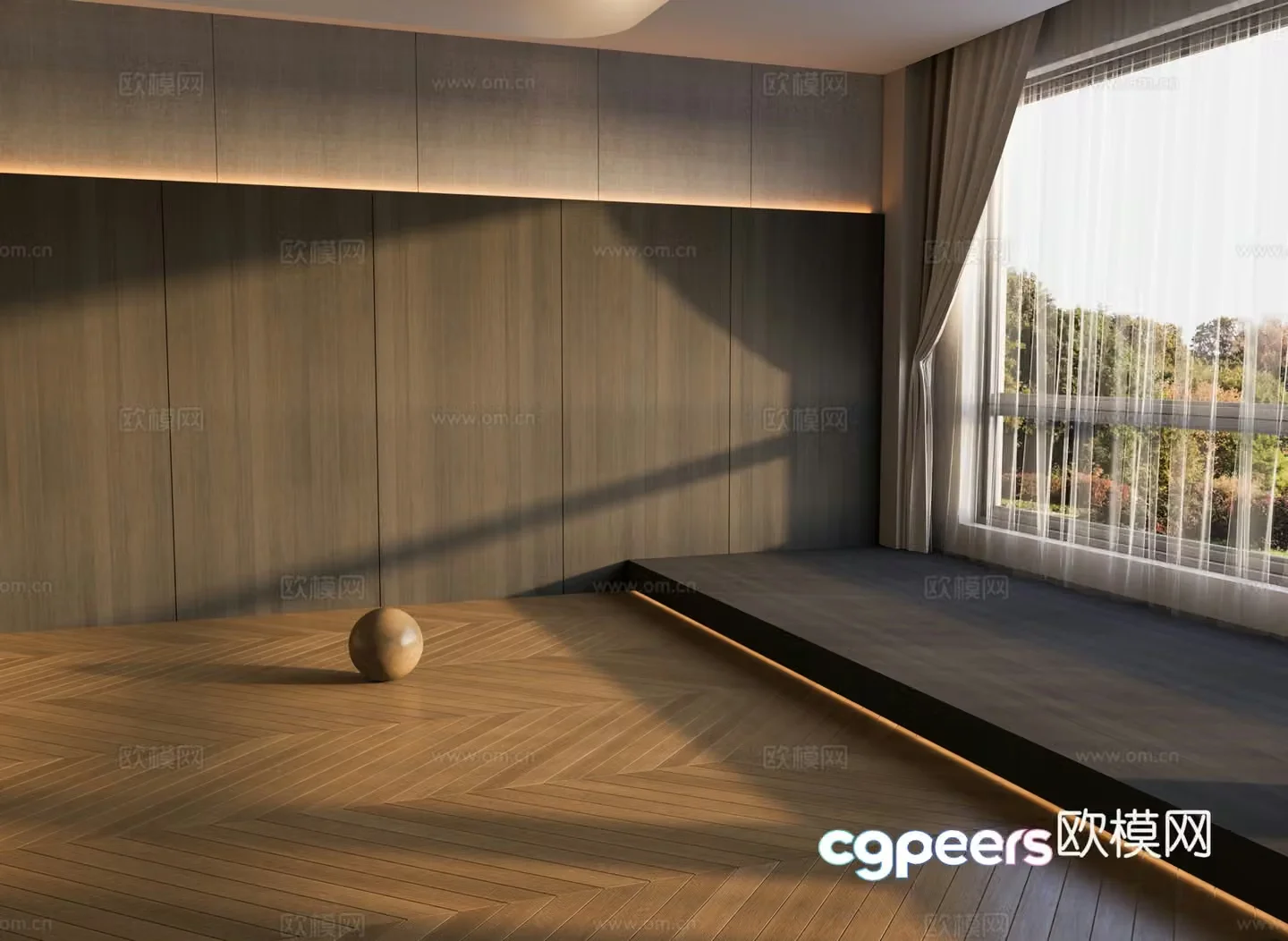 Japanese wooden floor solid wood floor fish bone floor floor 3d model