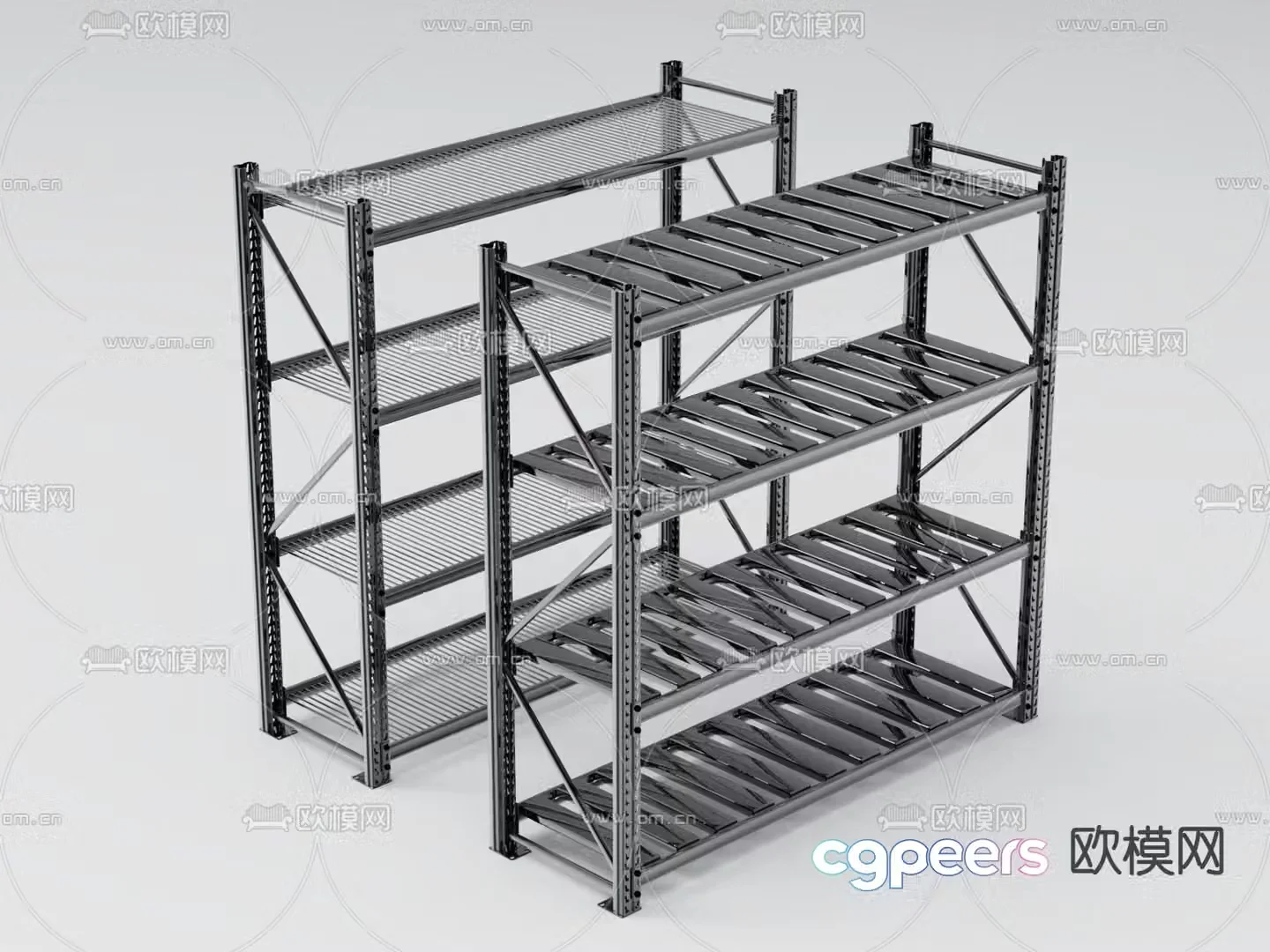 Metal shelves goods wire racks warehouse shelves 3D model