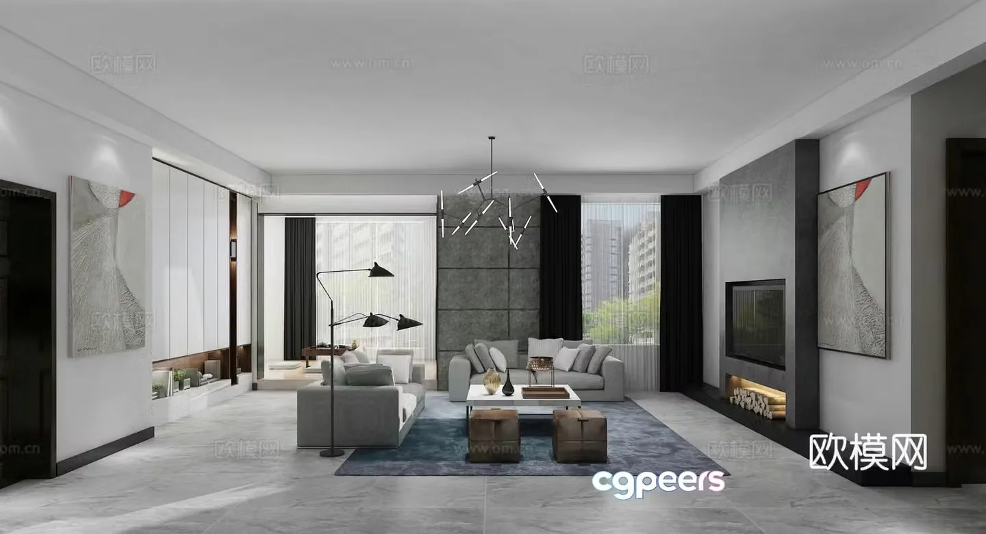 Modern living room 3d model