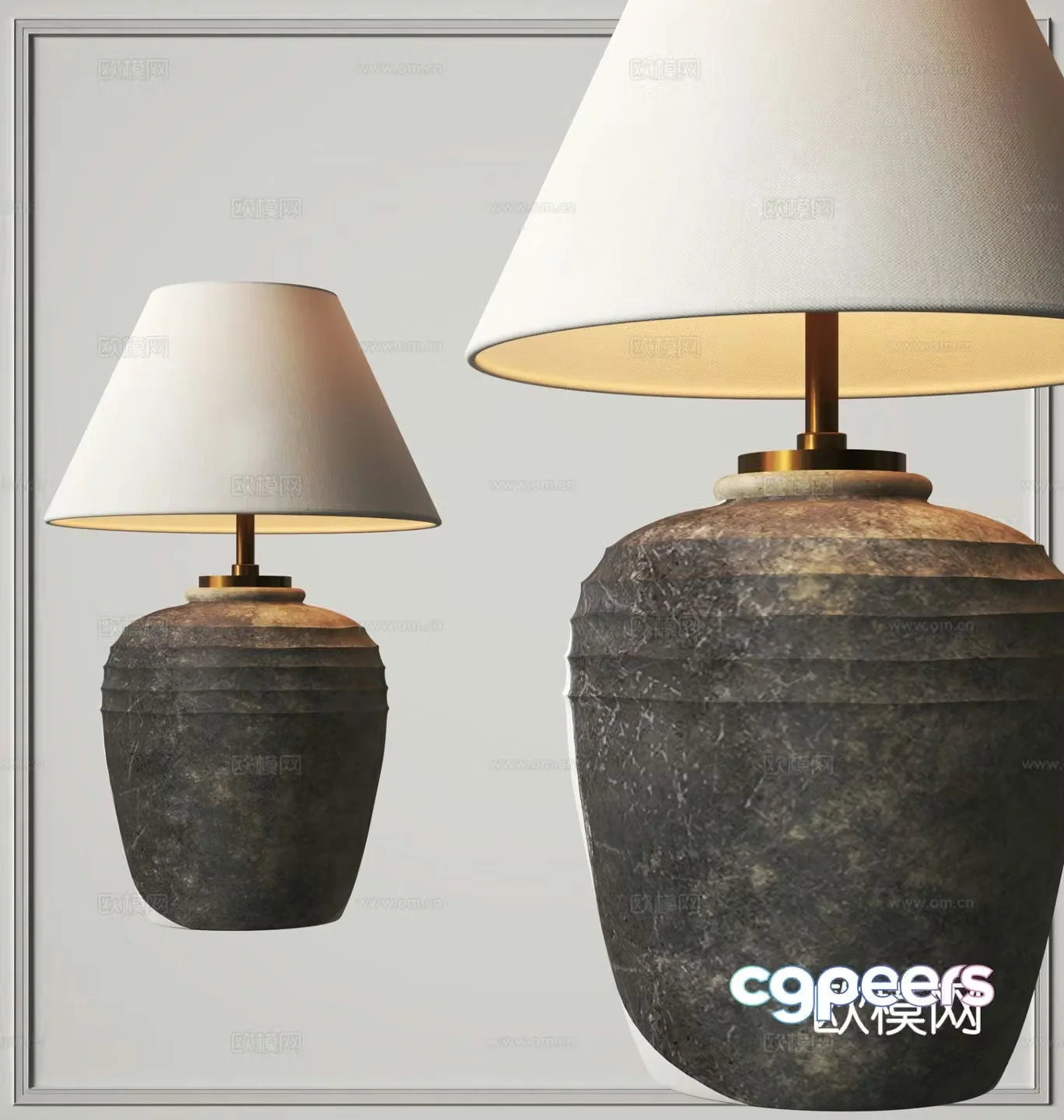 Wabi Sabi table lamp bedroom table lamp 3d model